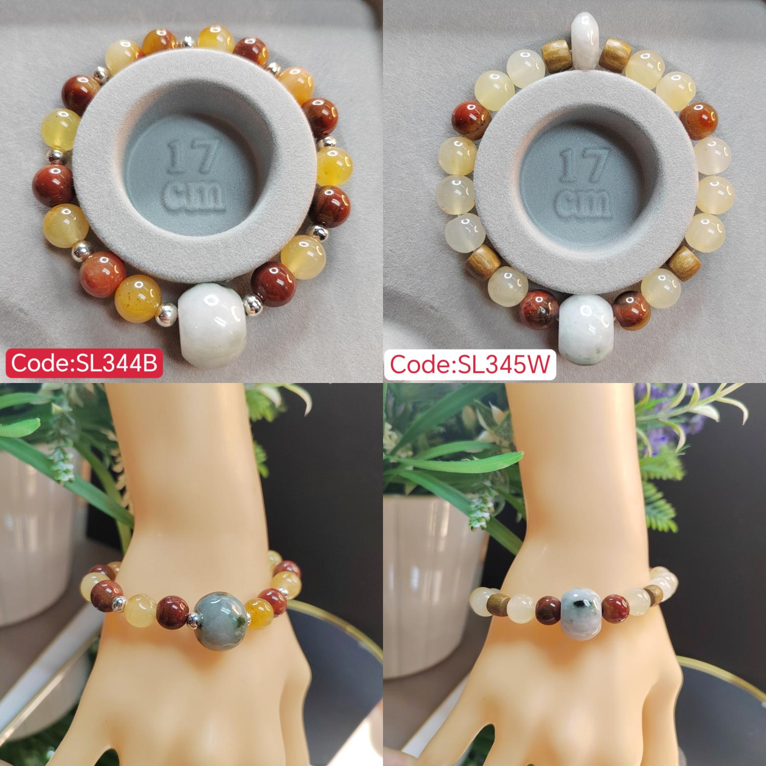 Handmade Natural Untreated HuangLong Jade| Burmese Jadeite| S999 Silver Bead Bracelet SL345B SL345W - SL Precious