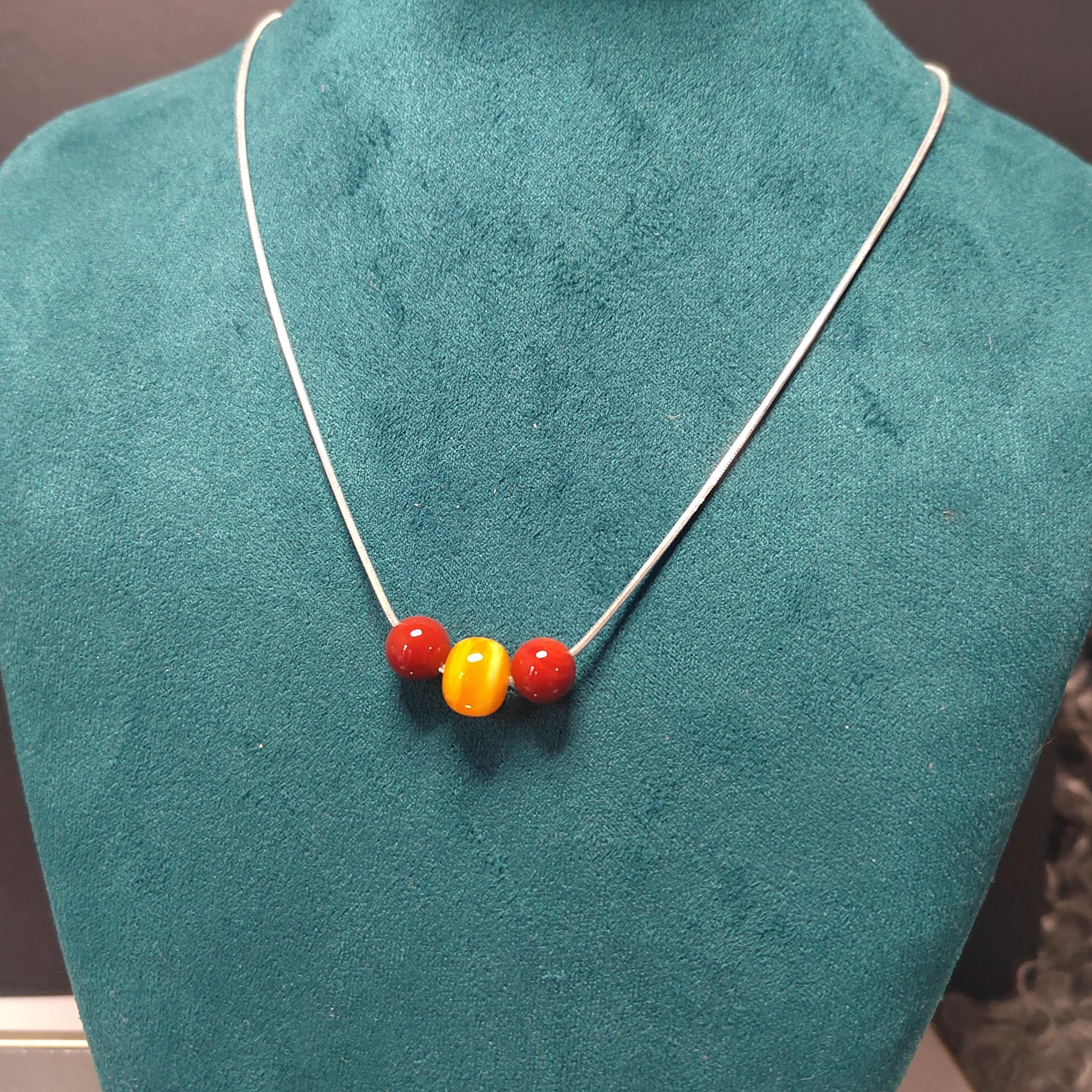 Natural Barrel Russian Beeswax Amber & China Ox Blood Nanhong Agate Round Beads Minimalist Jewelry SL331 - SL Precious