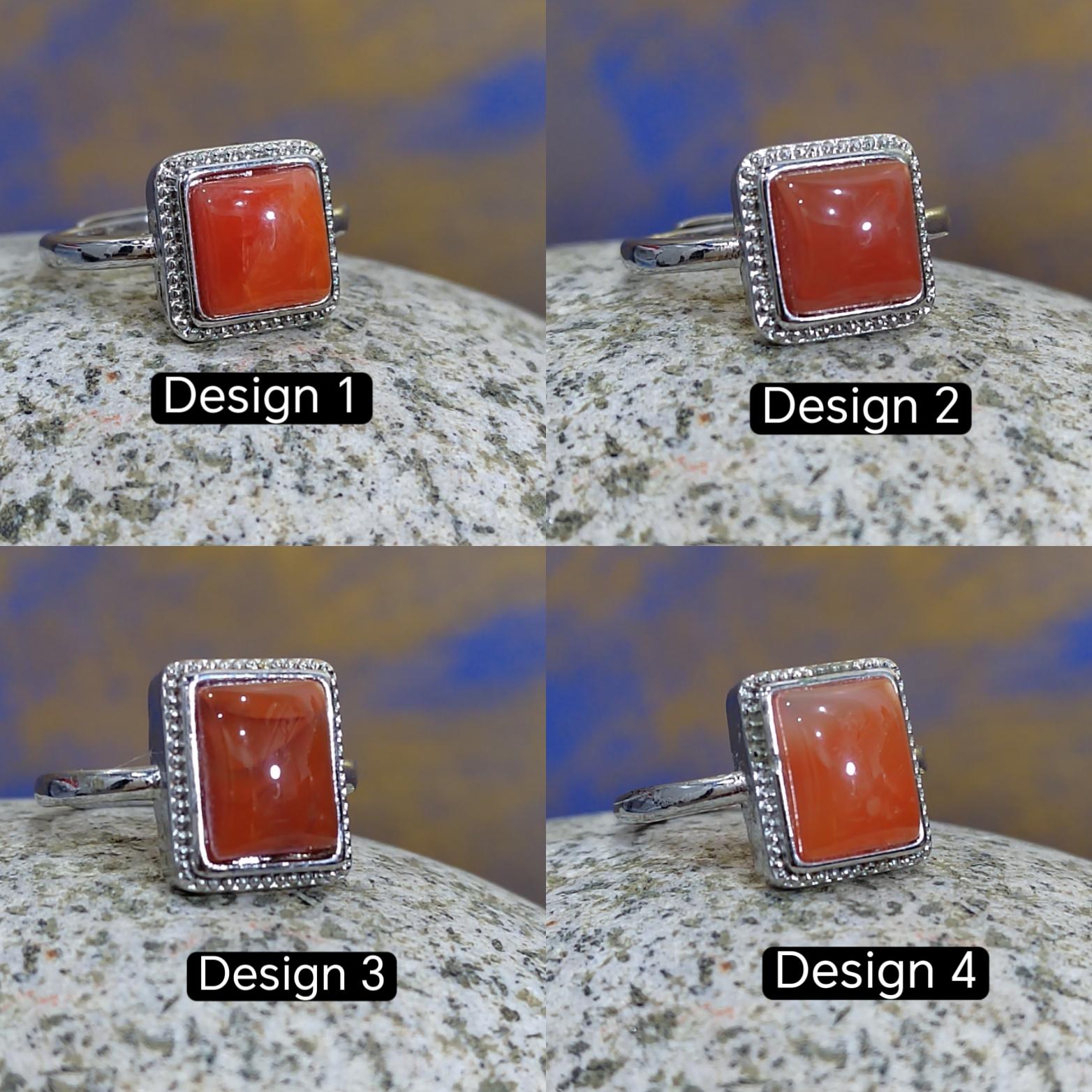 Liangshan Waxi Nanhong Agate Ring: 18K Gold-Plated Brass, Adjustable SL419