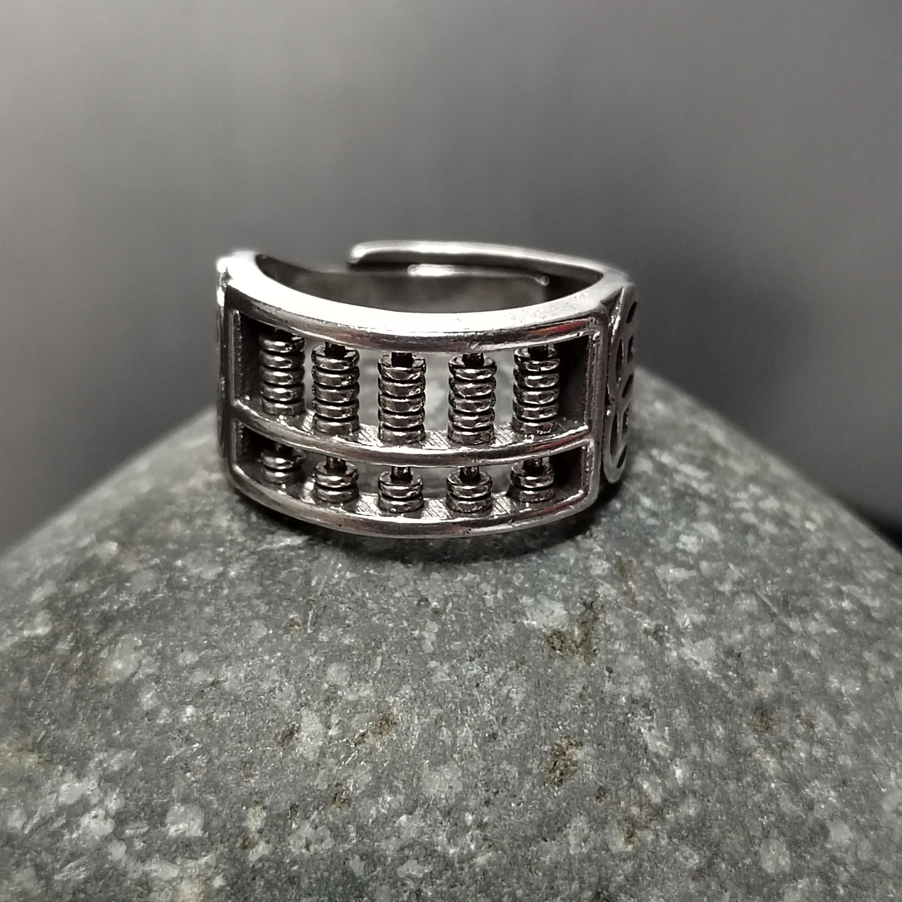 S925 Sterling Silver Solid Men's Abacus Adjustable Thai Trend Silver Ring SL227 - SL Precious