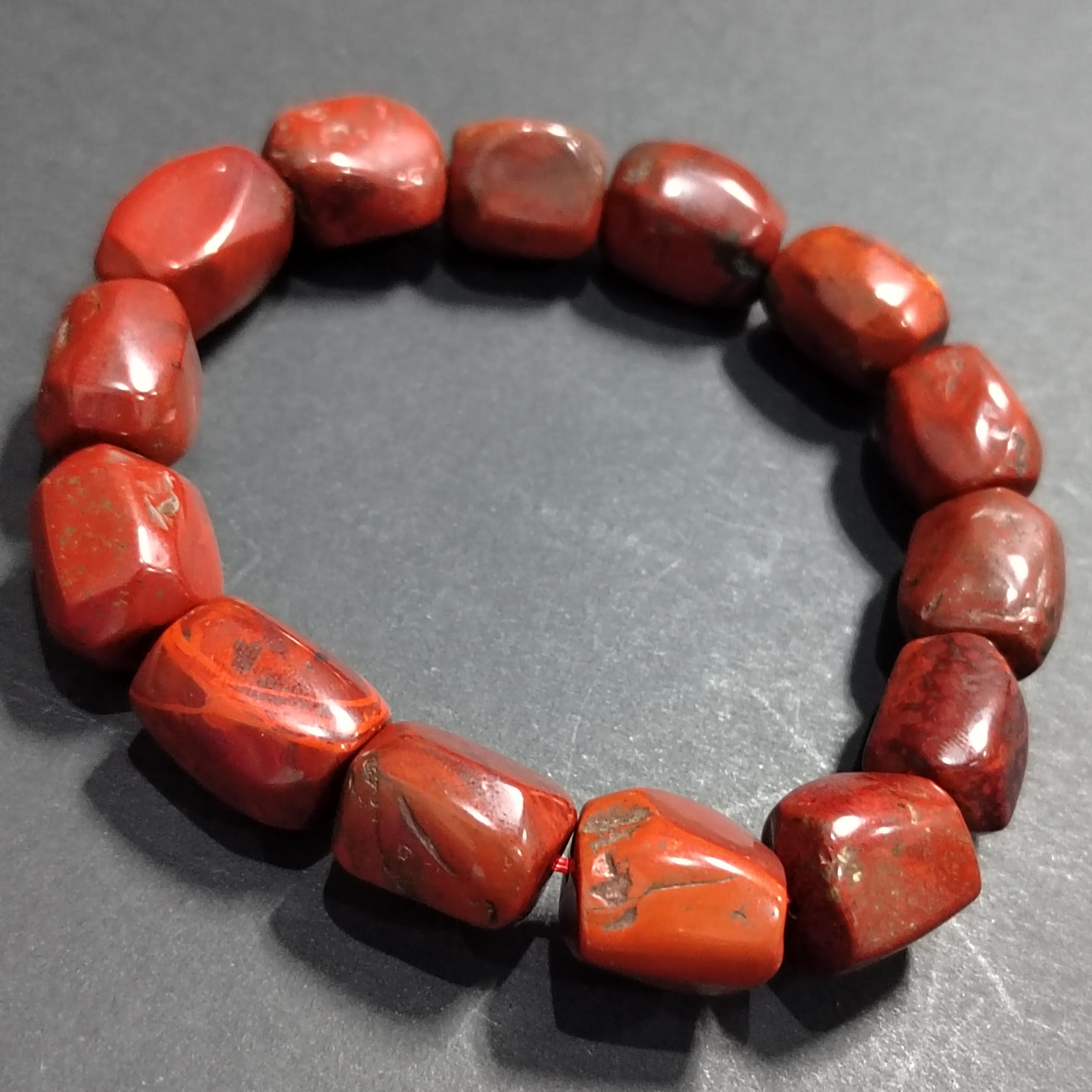 Certified Liangshan Nanhong Agate Bracelet: Flame Pattern, Iron Skin, Untreated SL382