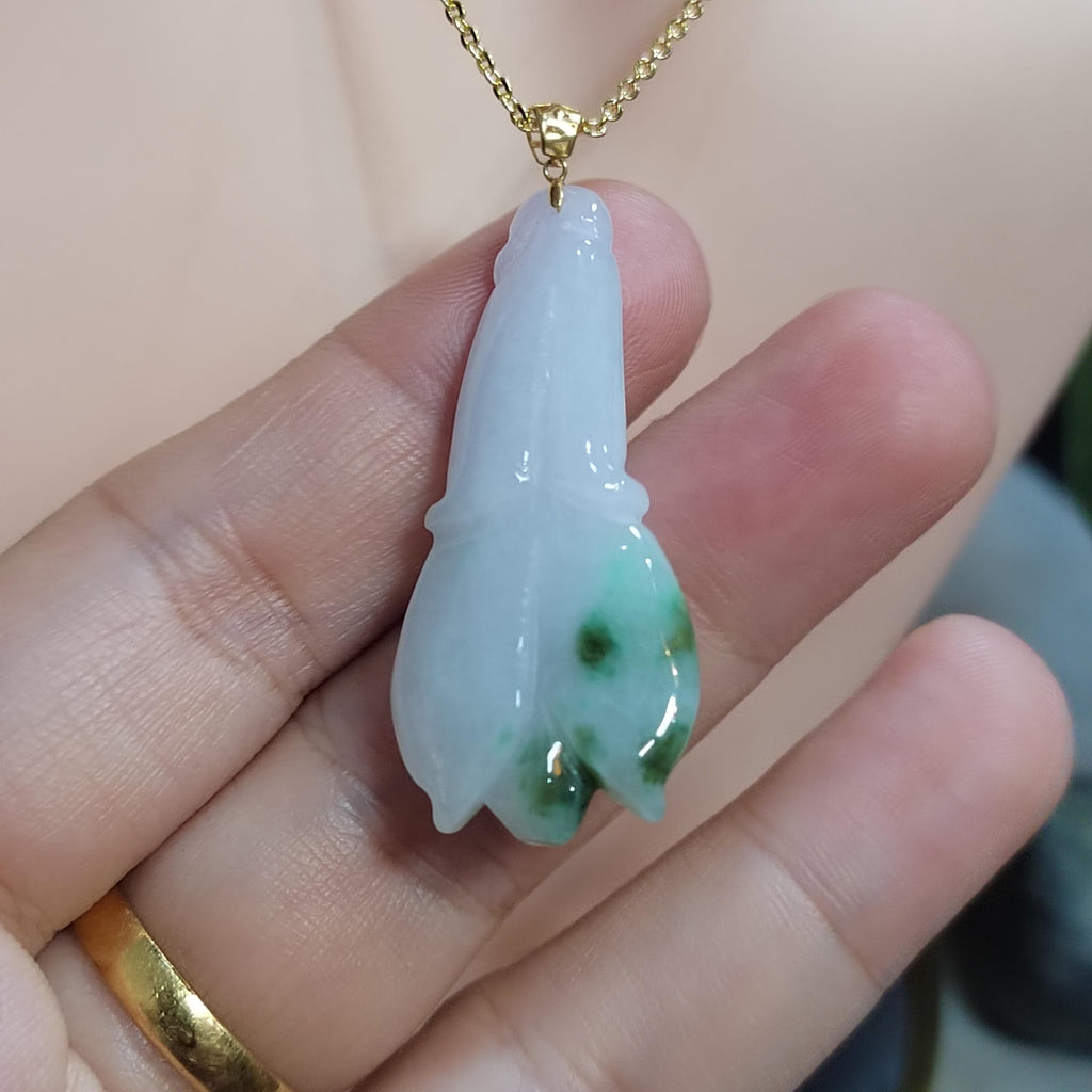 Luxurious A-Grade Gemstone Jadeite Pendant in Yellow Gold Setting for Special Occasions SL8013 - SL Precious