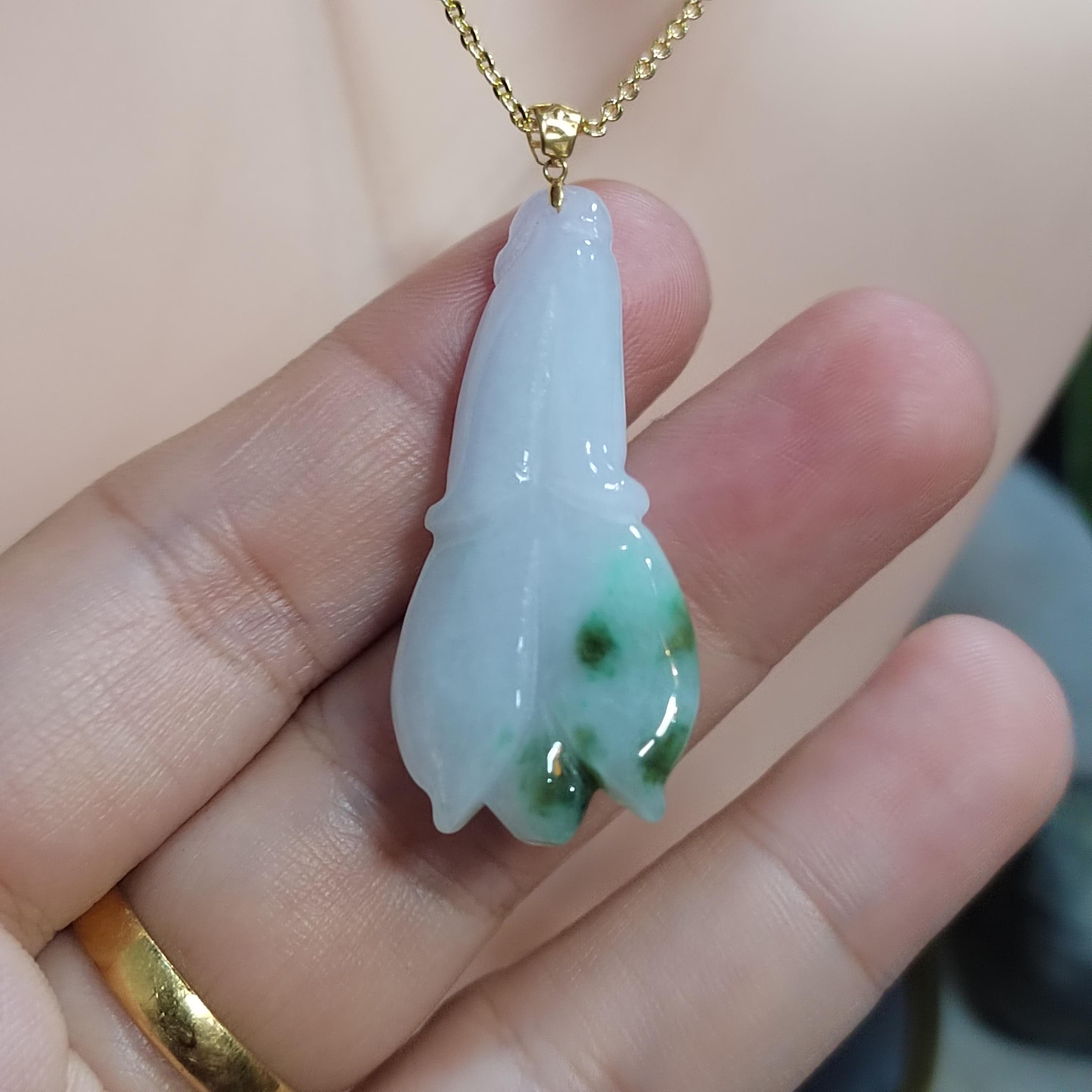 Luxurious A-Grade Gemstone Jadeite Pendant in Yellow Gold Setting for Special Occasions SL8013 - SL Precious