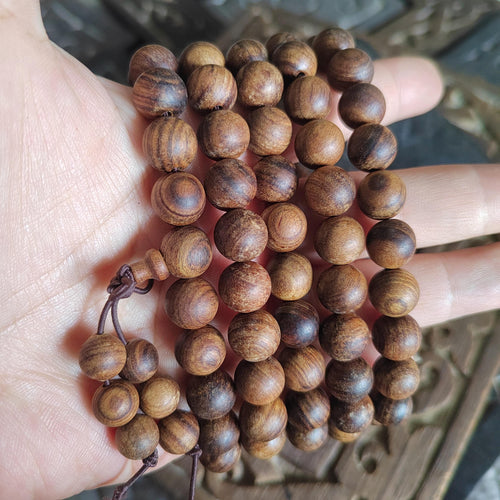 Burmese Red Soil Agarwood Mala: 108 Aromatic Prayer Beads SL422 - SL Precious