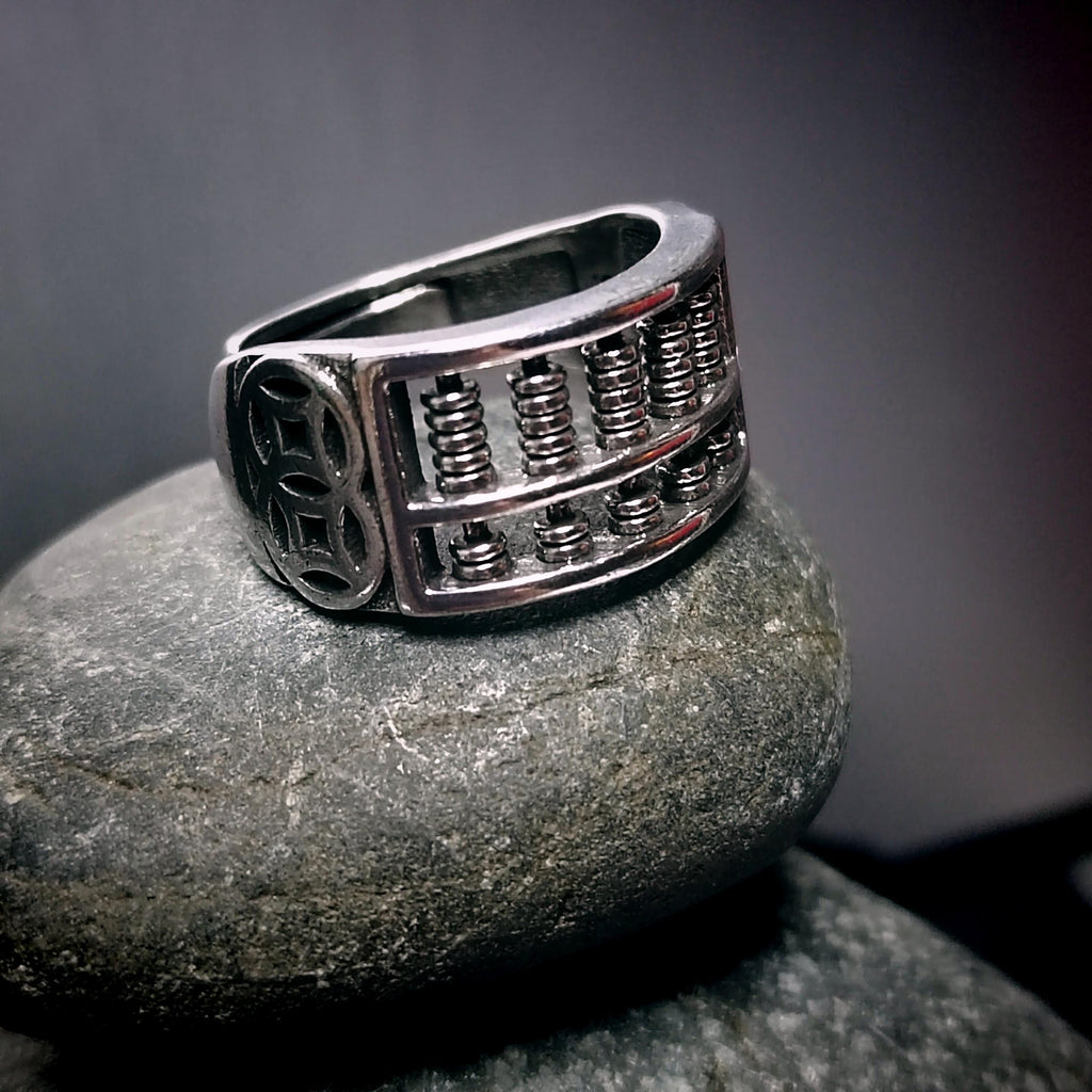 S925 Sterling Silver Solid Men's Abacus Adjustable Thai Trend Silver Ring SL227 - SL Precious