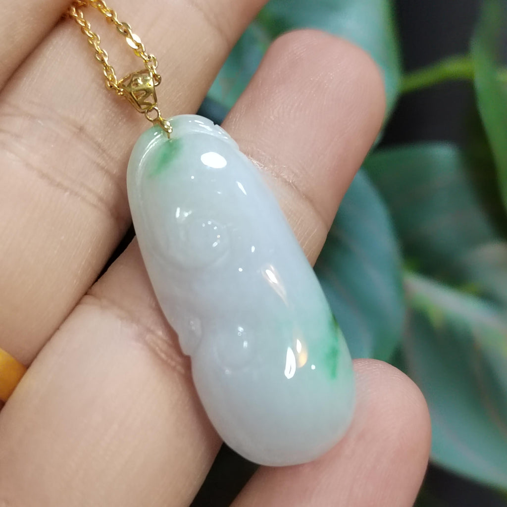 Exquisite Burmese Jadeite Pendant with Necklace - Hand Carved A-Grade Gemstone in 18k Gold Setting SL8015 - SL Precious