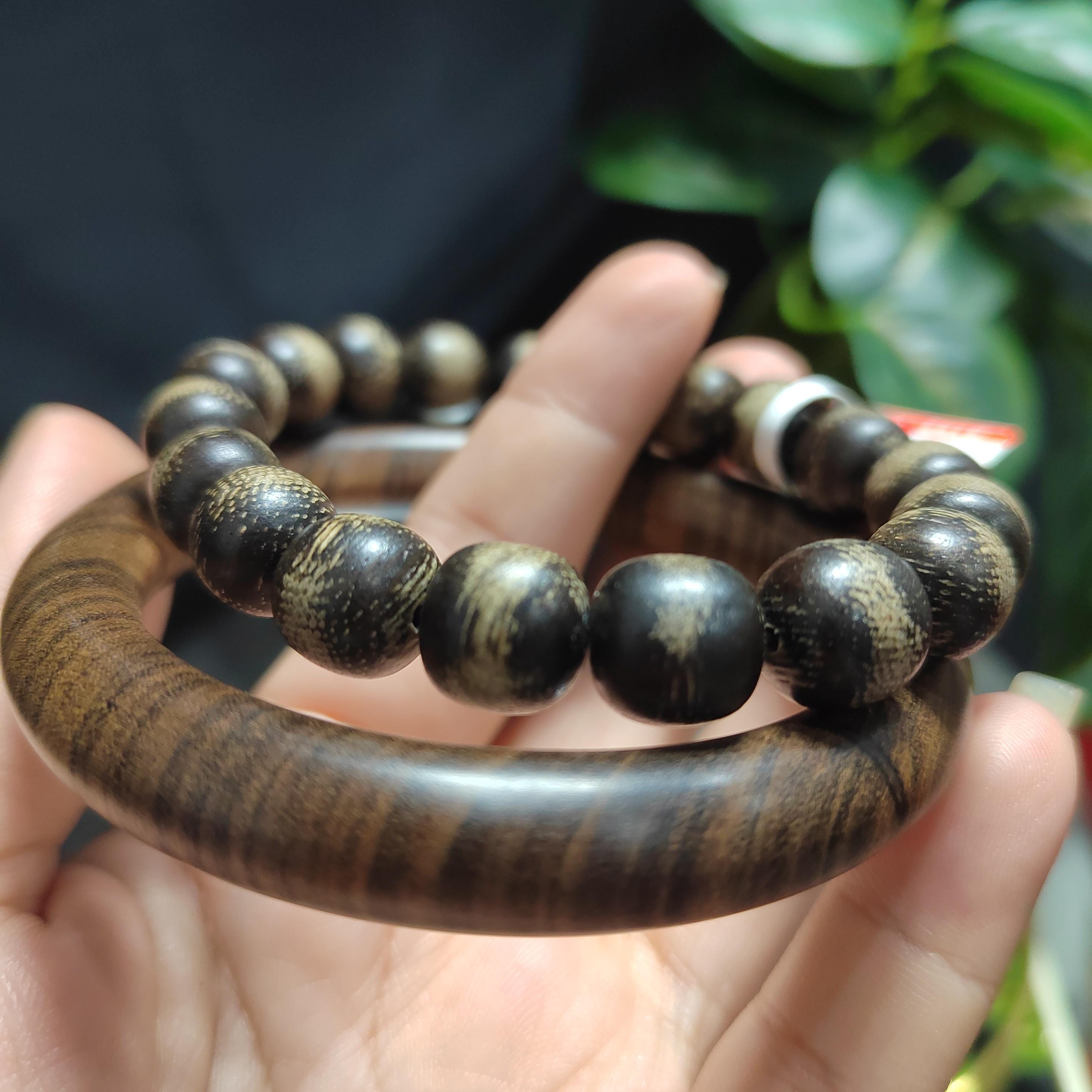 Natural Beauty Dalakan Sinking Agarwood Beads Bracelet & Sandalwood Bangle Mix|Match Unisex Designs SL391