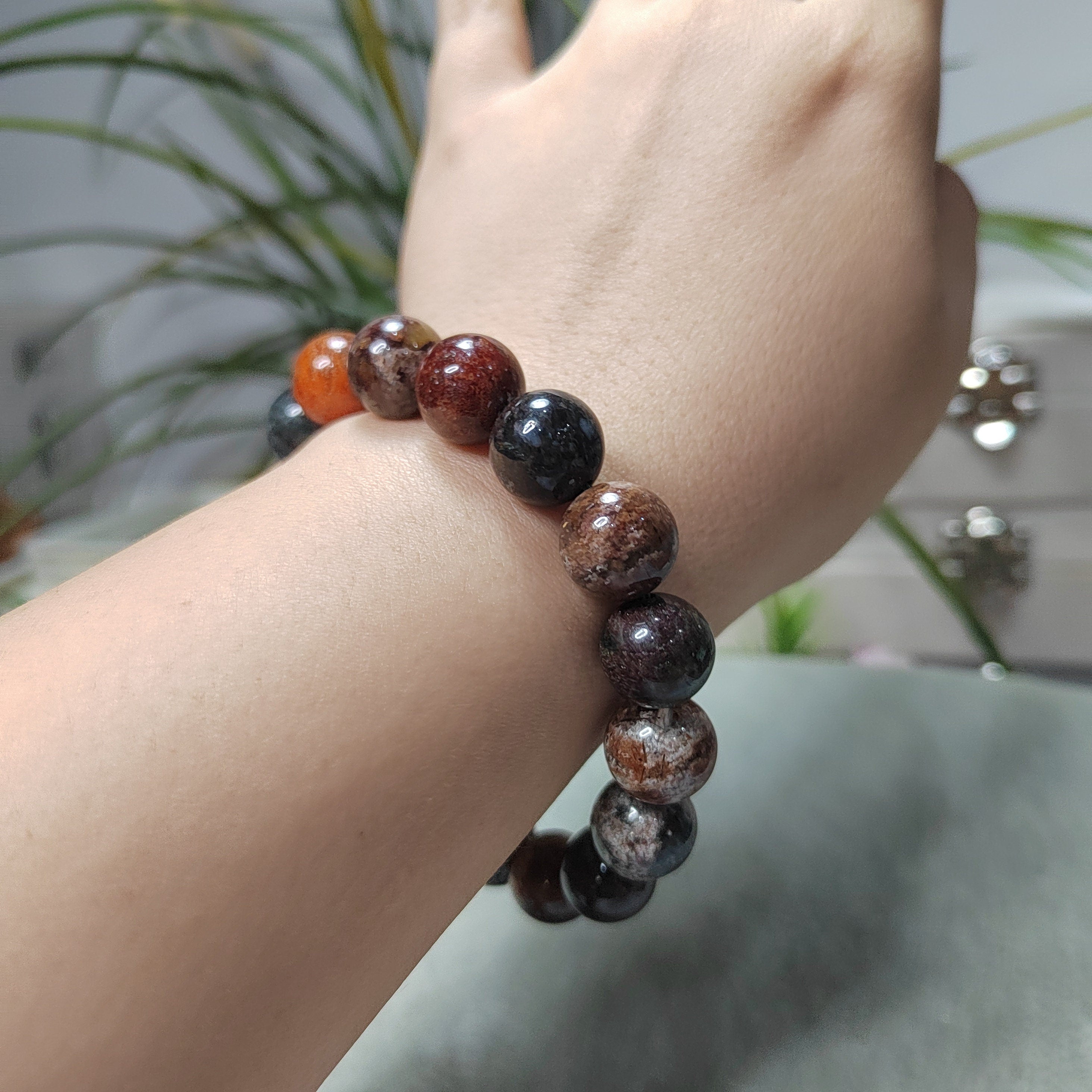Natural Genuine Four Seasons Garden Phantom Quartz 12.5mm 17pcs Beads Bracelet SL101 - SL Precious
