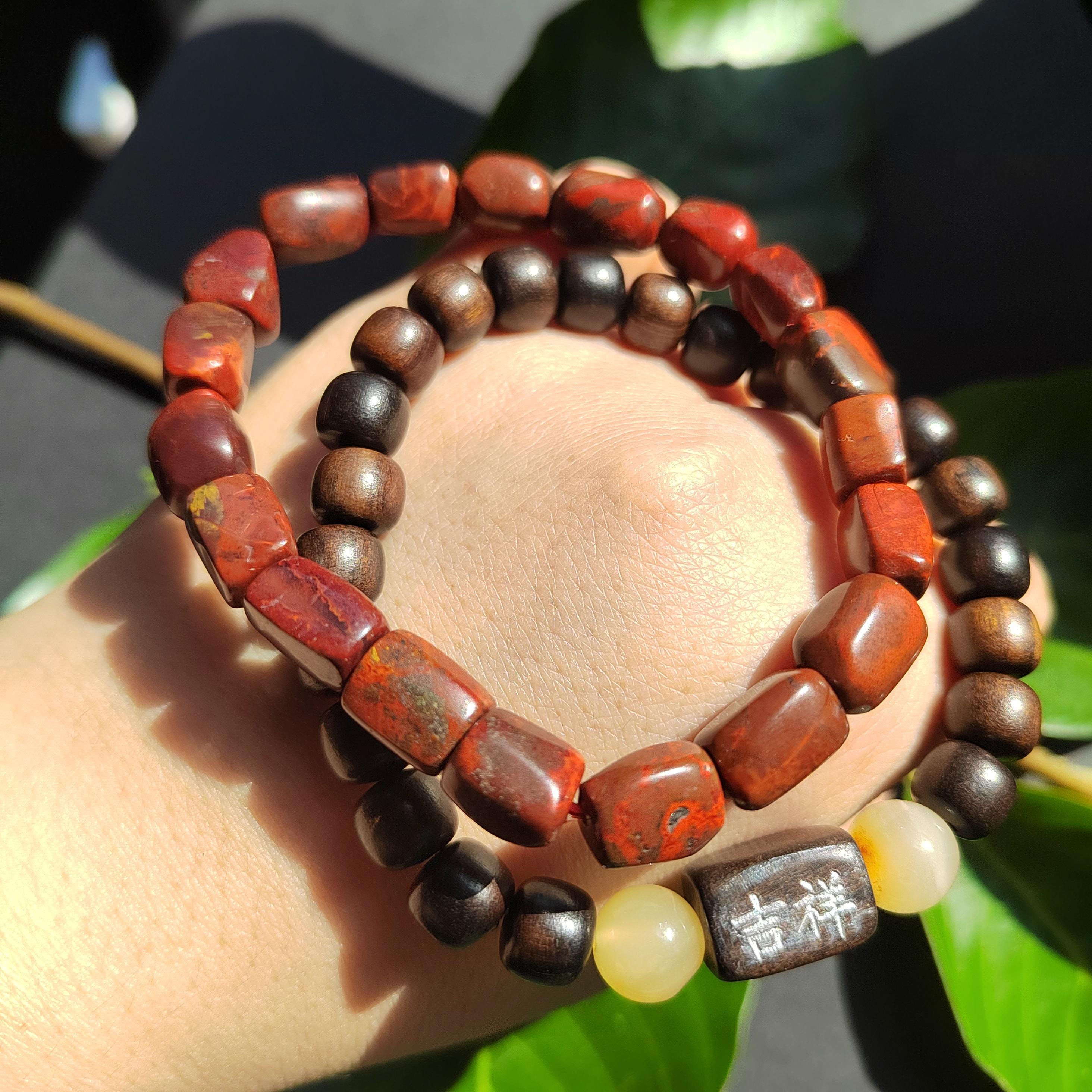Certified Waxi Agate Bracelet Set | 2pcs Natural Uneven Cut Beads | A-Grade Stacking Design SL402 - SL Precious