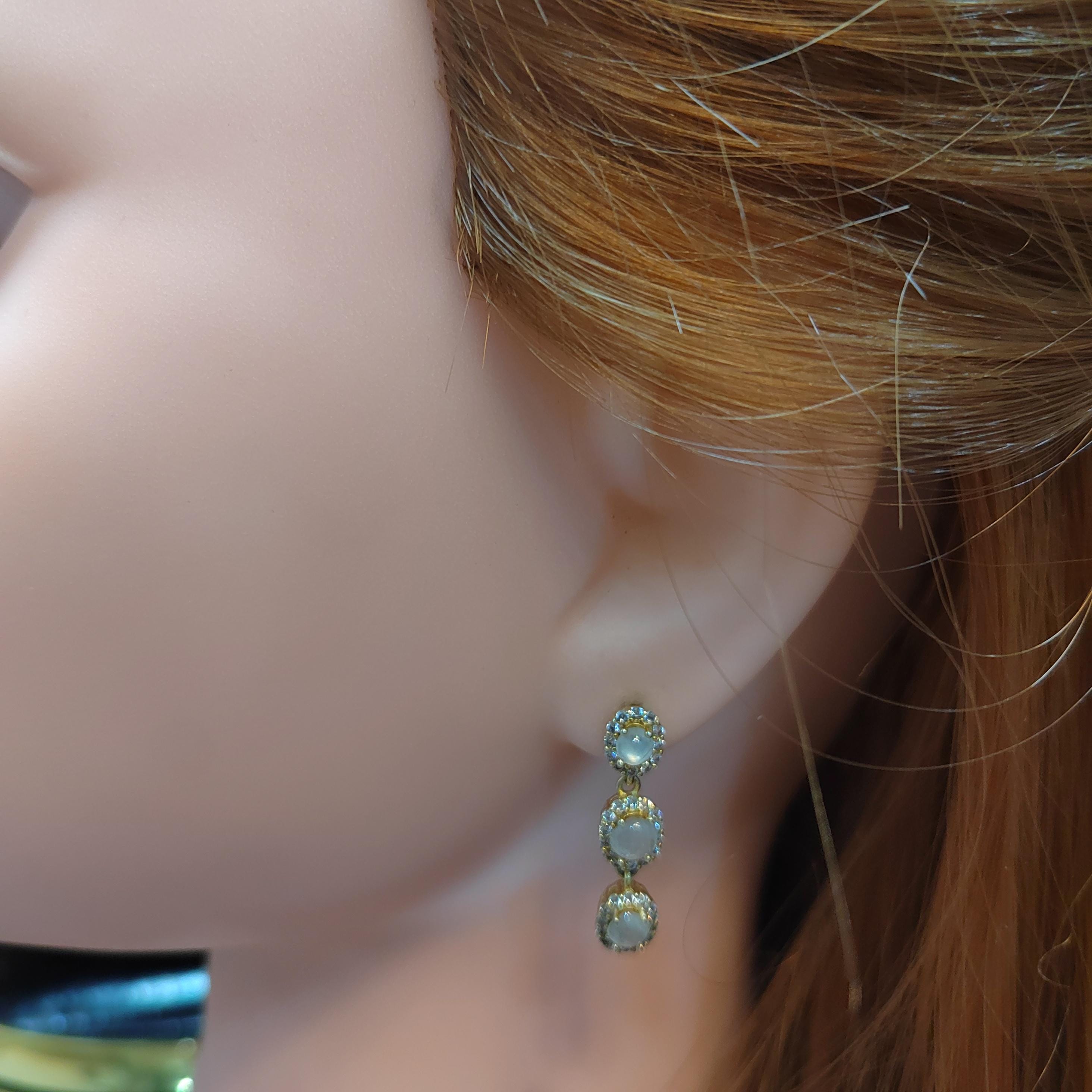Natural Luxury Burmese Icy Light Jadeite Earrings & Bangle Set | 18K Gold Plated SL064 - SL Precious