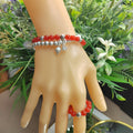 Handmade Natural Southern Yunna Baoshan| Sichuan Liangshan Oxblood Nanhong Agate| S999 Silver Filled Vermeil  Bracelet|Ring 3pcs Set SL346C - SL Precious