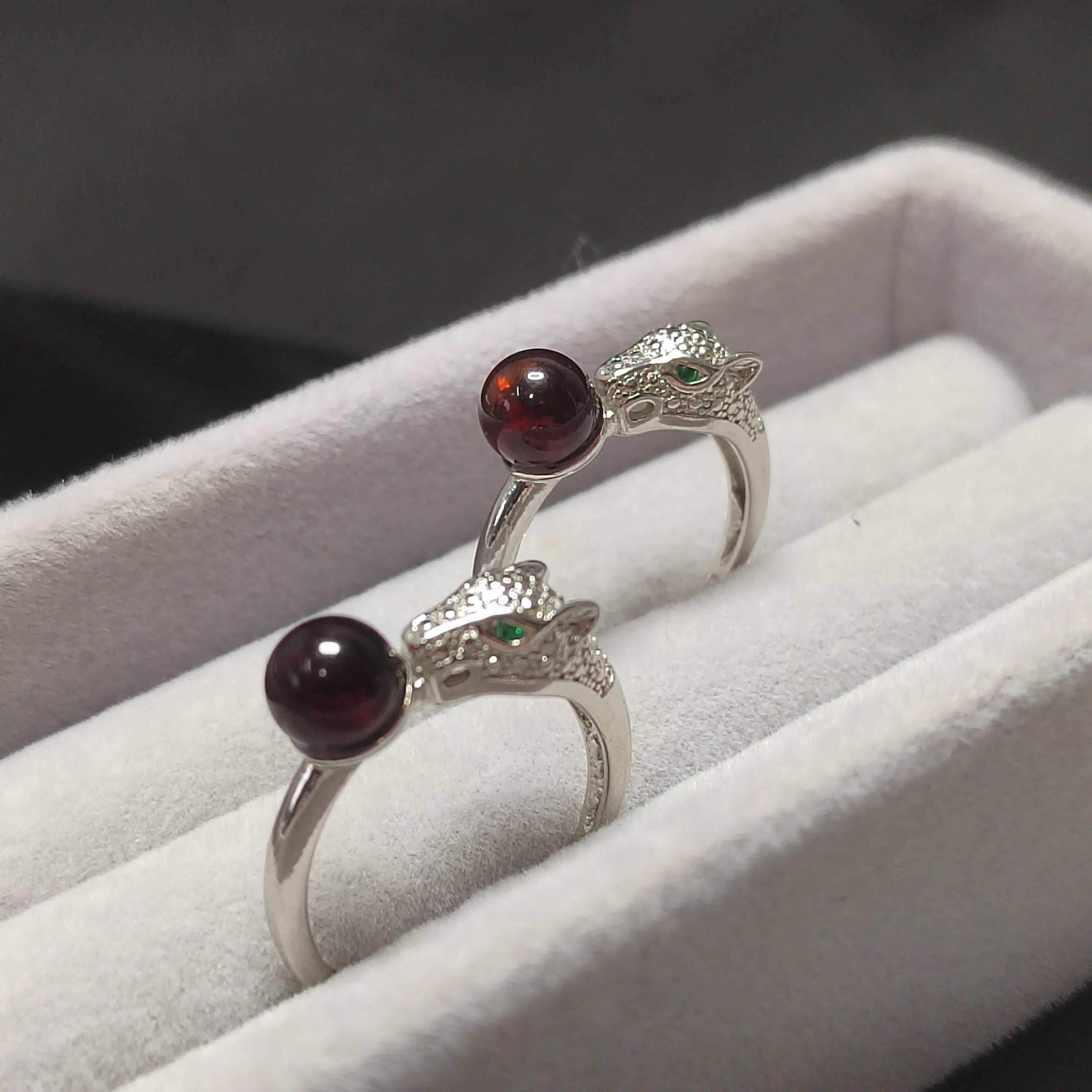 Natural Burmese Blood Amber Leopard Zirconia Beautiful Design Adjustable Unisex Ring SL115 - SL Precious