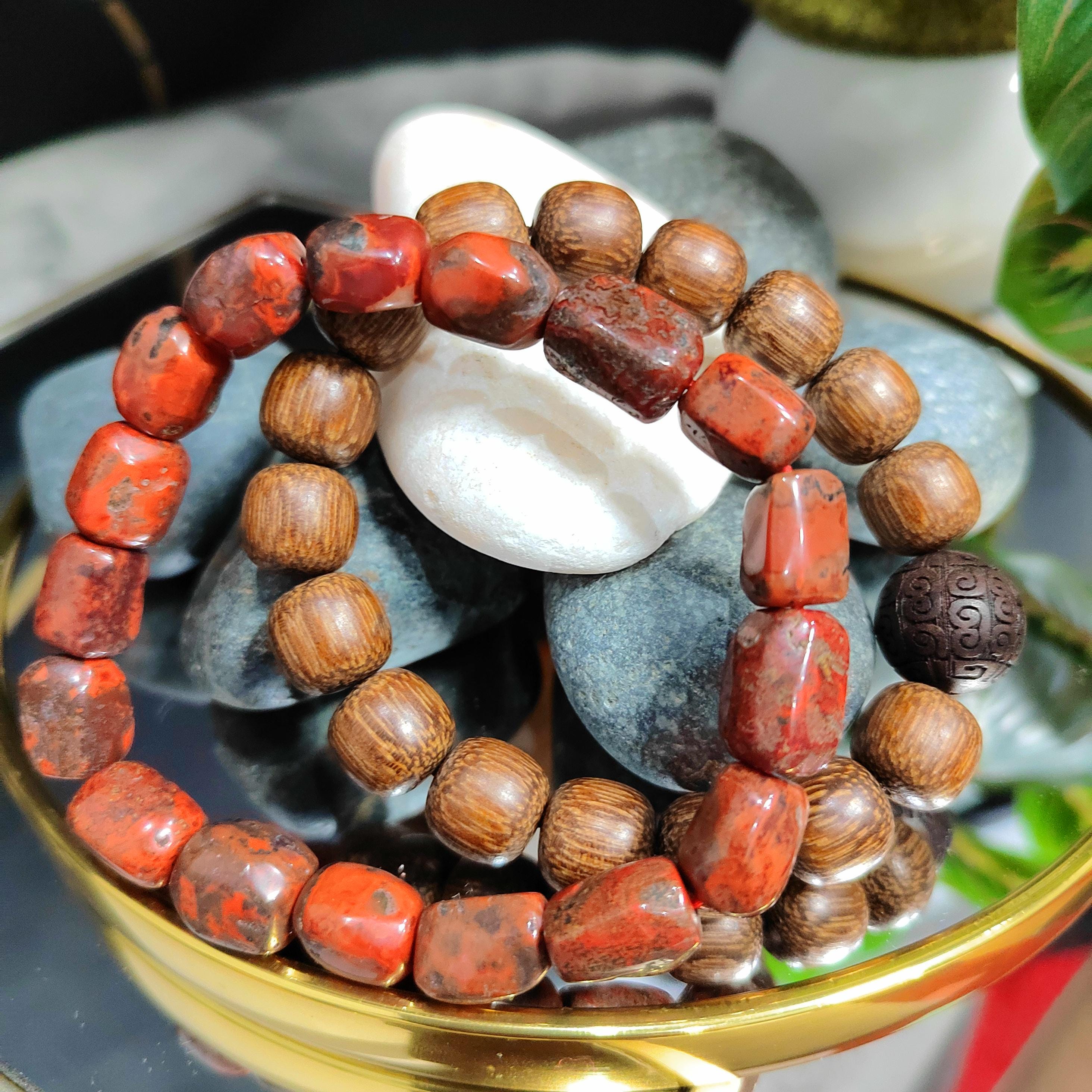 Certified A-Grade Natural Southern Sichuan Liangshan Waxi Uneven Cut Beads m| Raw Skin/Shape| Free Agarwood Bead Bracelet 2pcs Set SL383