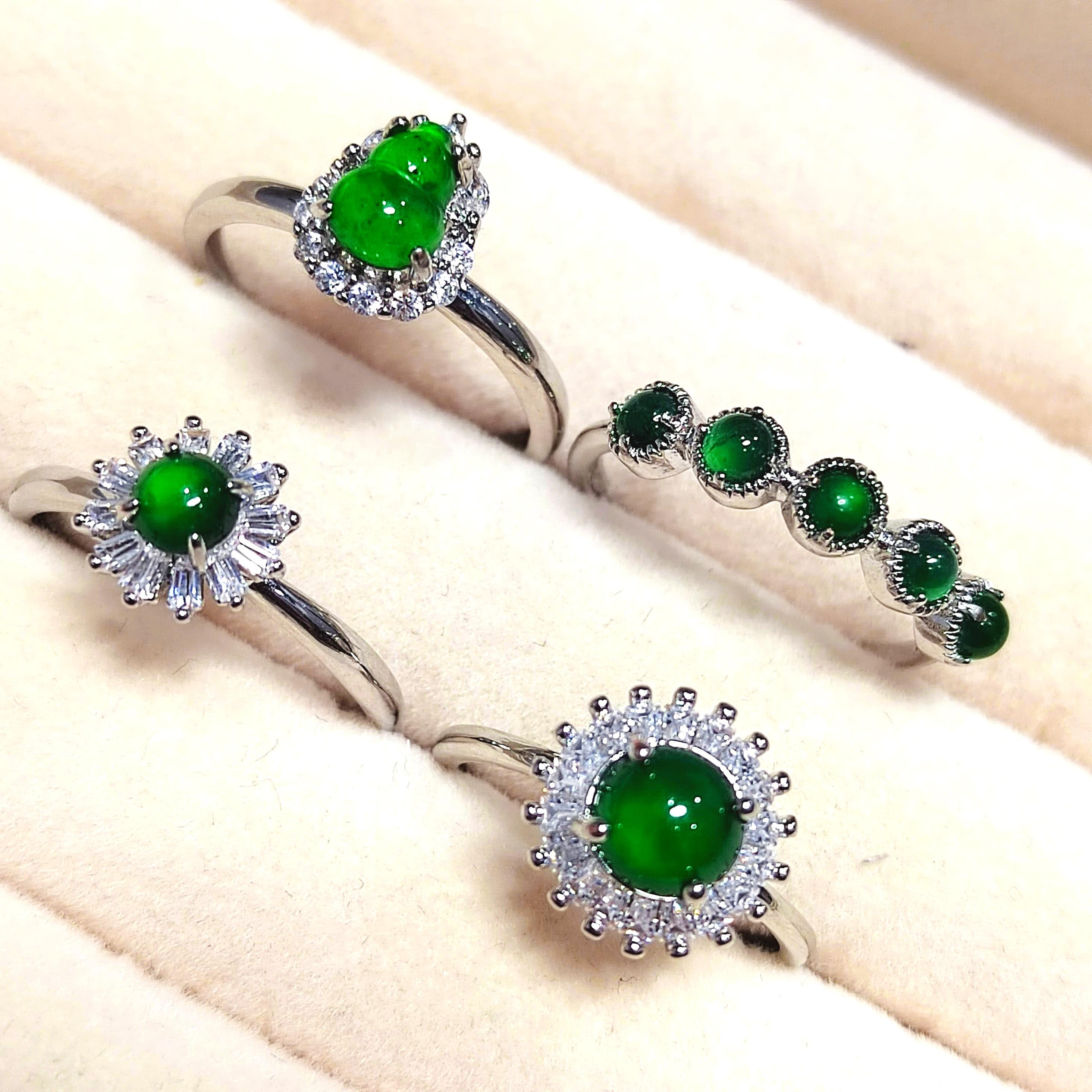 Certified 4 Difference Guatemala Natural Untreated Imperial Green Minimalist Rings Best Gift For Her| Birthday Gift| Mother Gift SL347