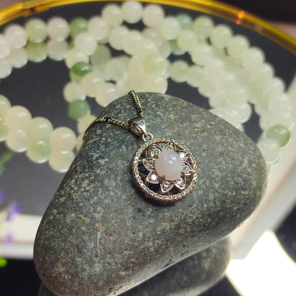 Lucky Spin Purple Natural Burmese Untreated Zirconia Stone Jadeite Pendant SL072 - SL Precious
