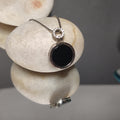 Certified A-Grade Natural Gemstone Untreated Burmese Black Ink Round Minimalist Jadeite Pendant Chain S925 For Her Him SL265X24 SL Precious