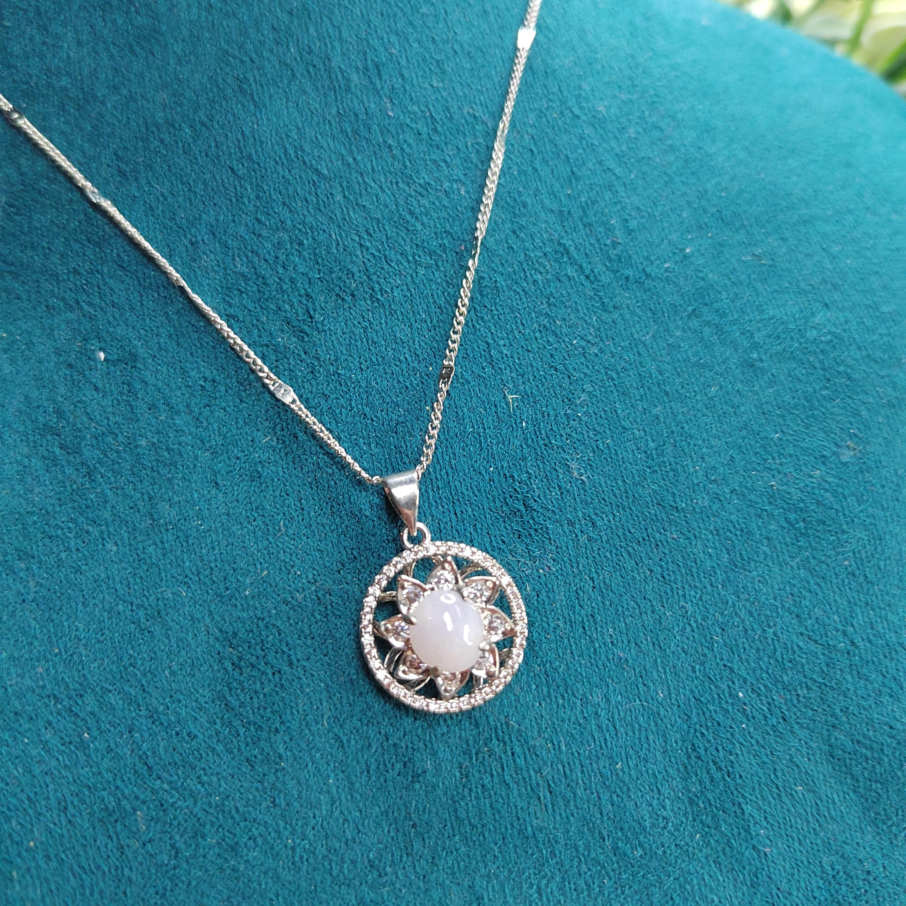 Lucky Spin Purple Natural Burmese Untreated Zirconia Stone Jadeite Pendant SL072 - SL Precious