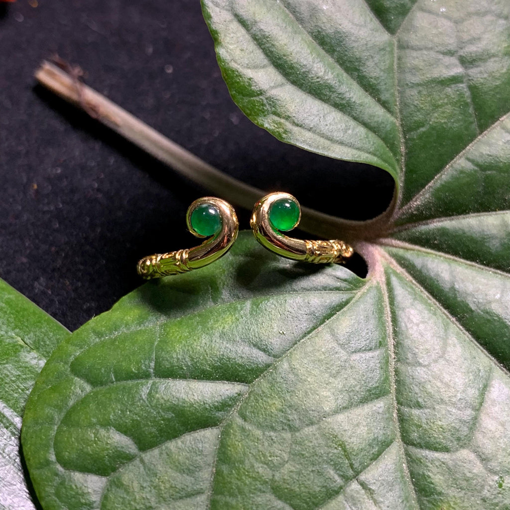 Certified Guatemala Imperial Green Minimalist Design 18k Gold Plated Ring SL248X7 - SL Precious