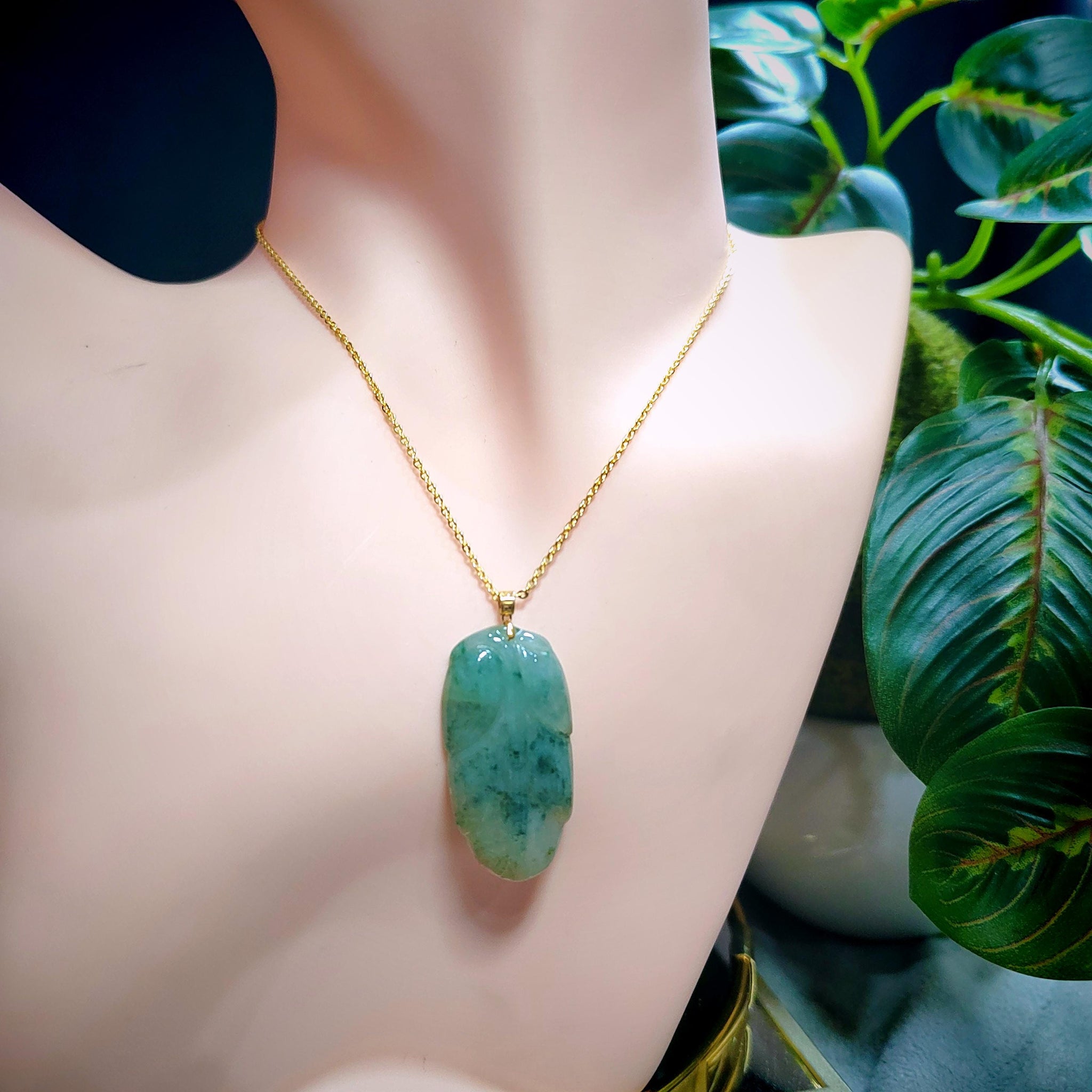 Certified A-Grade Gemstone Natural Green Yellow With Yellow Leaf Jadeite 18K Gold Setting For Her Gifts SL8019 - SL Precious