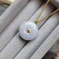 Exquisite Burmese Gemstone Rare Purple White Donut Jadeite  Minimalist 18K Solid Yellow Gold Setting For Her SL8022 - SL Precious