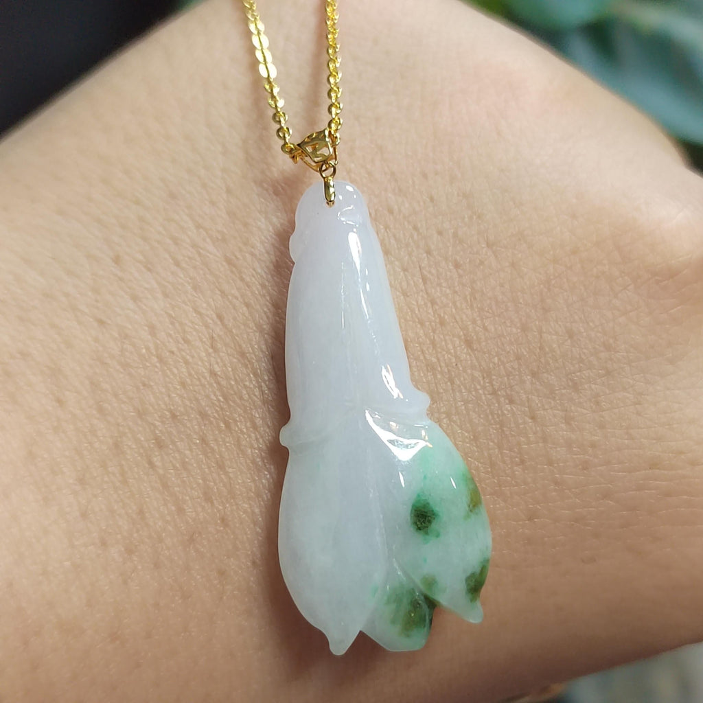 Luxurious A-Grade Gemstone Jadeite Pendant in Yellow Gold Setting for Special Occasions SL8013 - SL Precious