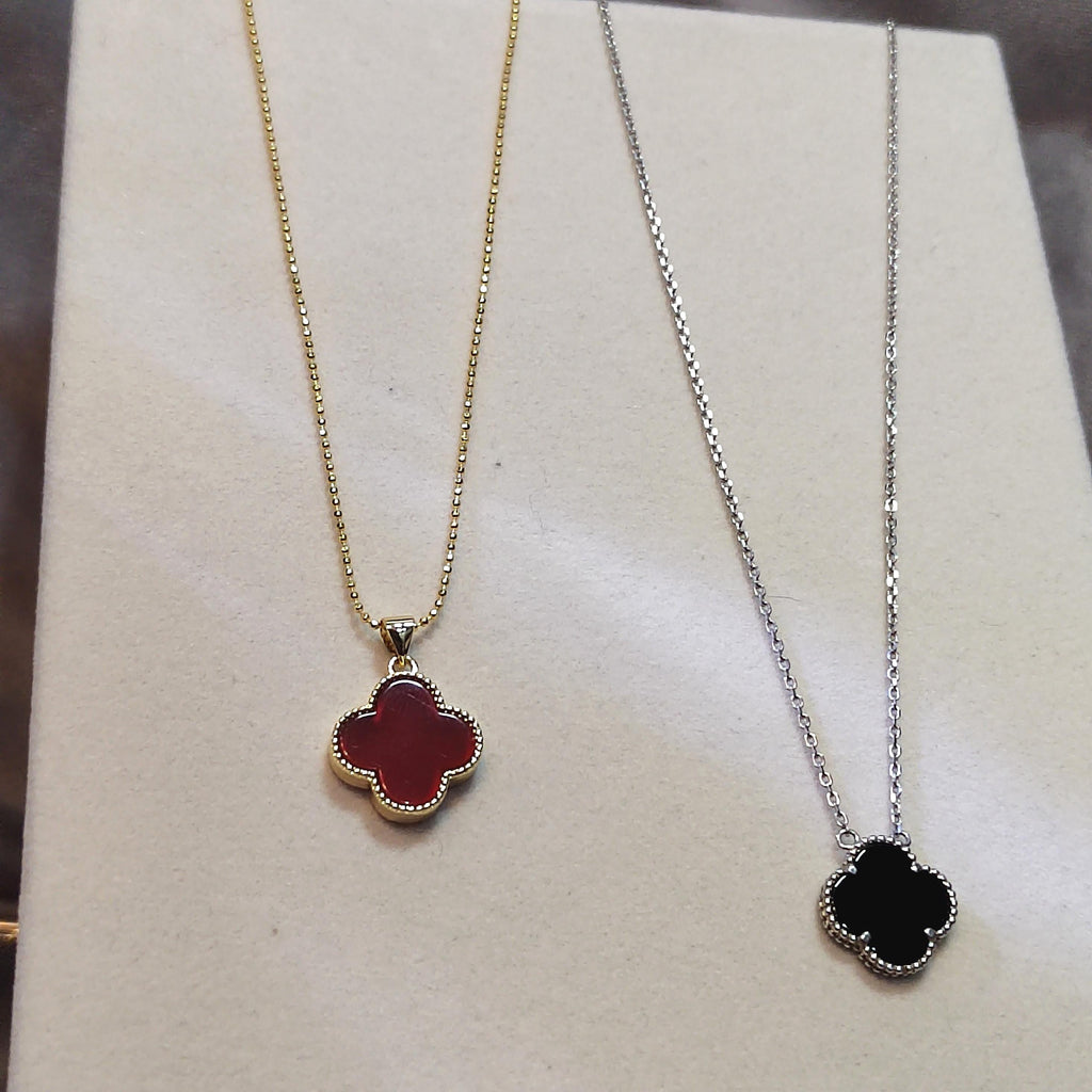 Red and Black Agate Pendant Necklaces Plated Yellow & White Gold on 925 Sterling Silver SL162 SL163 - SL Precious