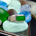 Certified A-Grade Natural Untreated Guatemala Imperial Green Men Ring S925 Sterling Silver Zircon Set SL374 SL Precious