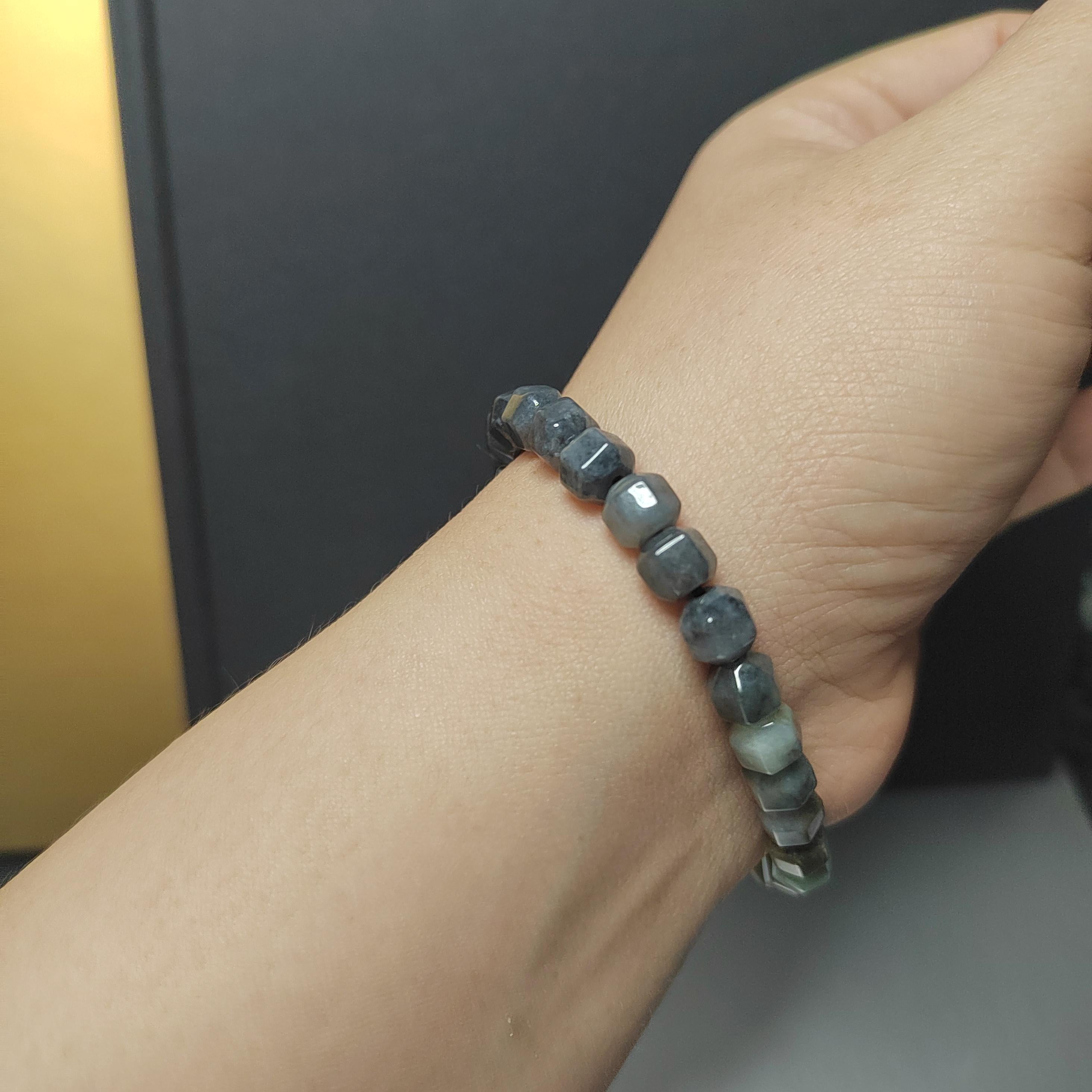 Certified Natural Untreated Burmese 4 Tones Wuji Six Surfaces Diamond Cut Bead Bracelet SL230 - SL Precious