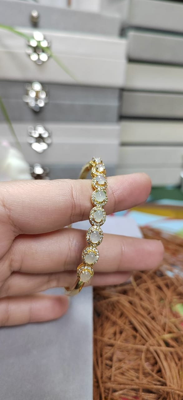 Natural Luxury Burmese Icy Light Jadeite Earrings & Bangle Set | 18K Gold Plated SL064 - SL Precious