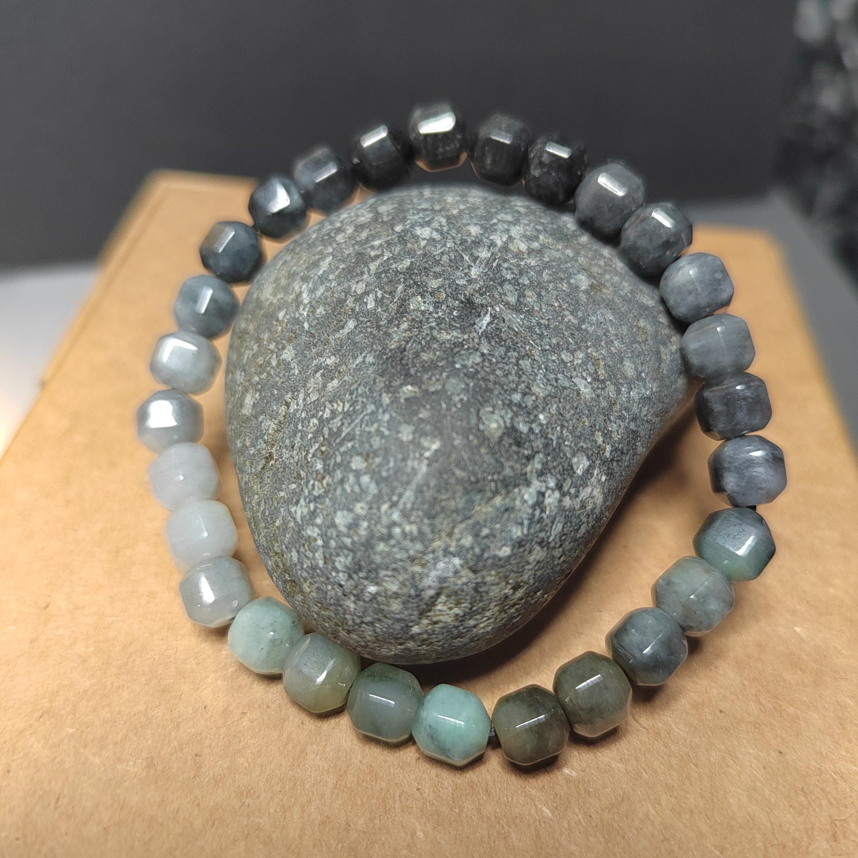 Certified Natural Untreated Burmese 4 Tones Wuji Six Surfaces Diamond Cut Bead Bracelet SL230 - SL Precious