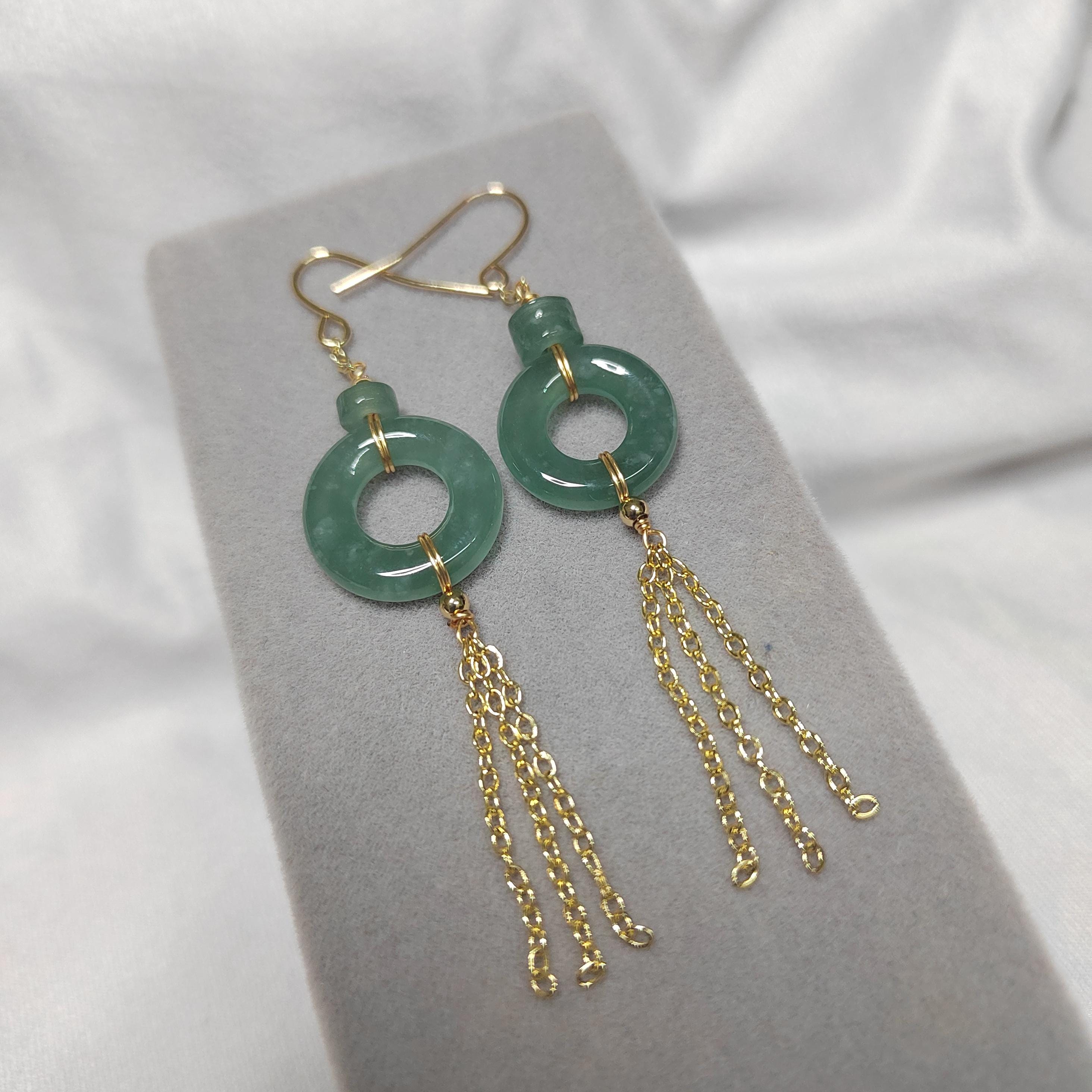 Certified Guatemala Icy Jadeite 2pcs Set | 14K Gold Filled | Minimalist Earrings & Bracelet | Elegant Pi Disc 平安扣 SL117