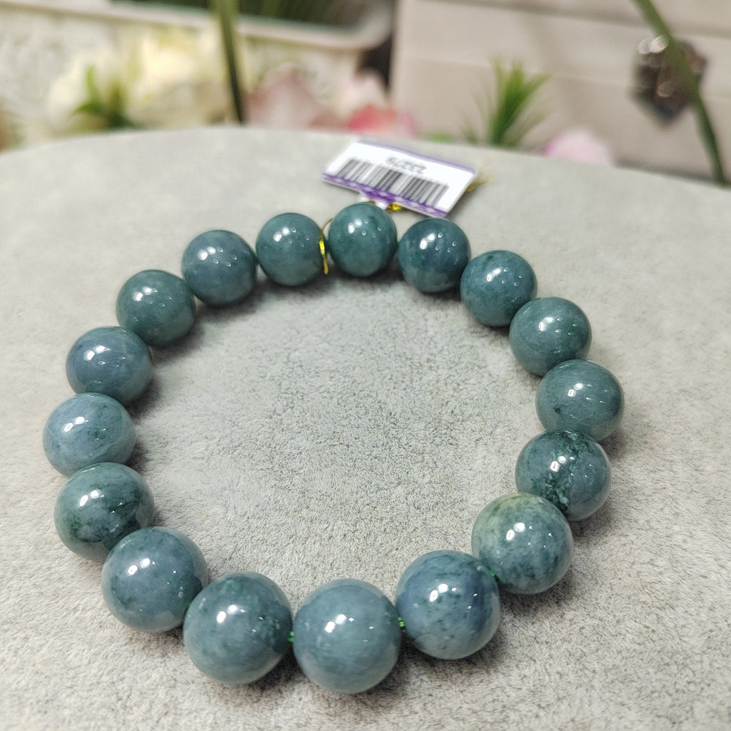 Certified Burmese Natural Blue Water Untreated Beautiful Blue Green Yellow 17pcs Beads Jadeite Bracelet 蓝水带黄翡 SL105