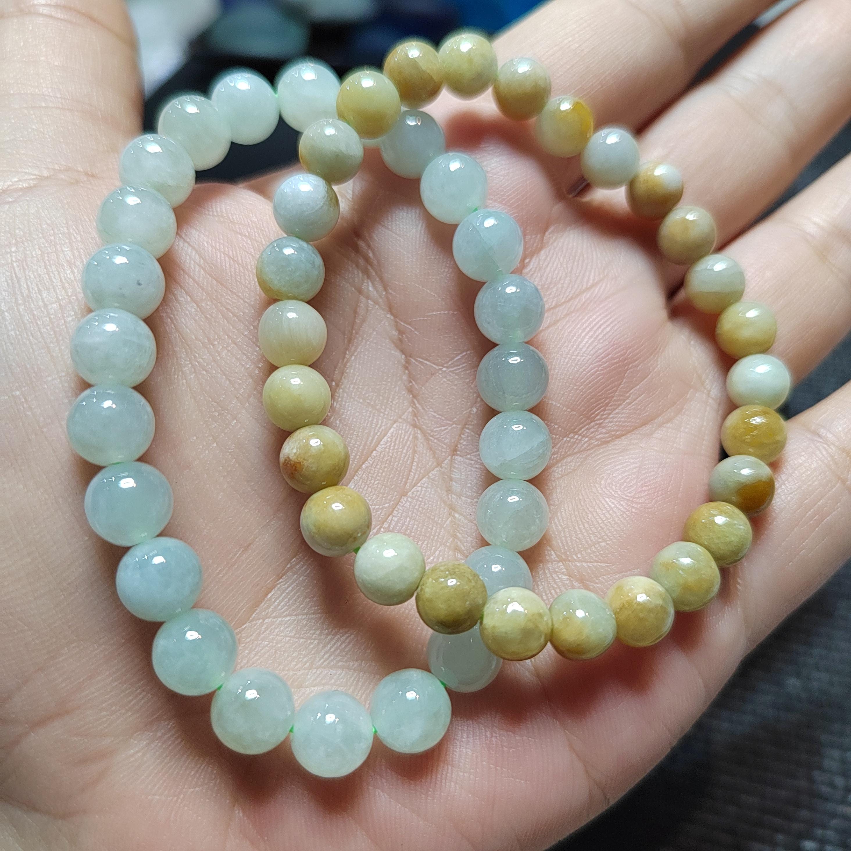 Burmese Jadeite Bracelet Set: Yellow & Icy Green, Untreated A-Grade