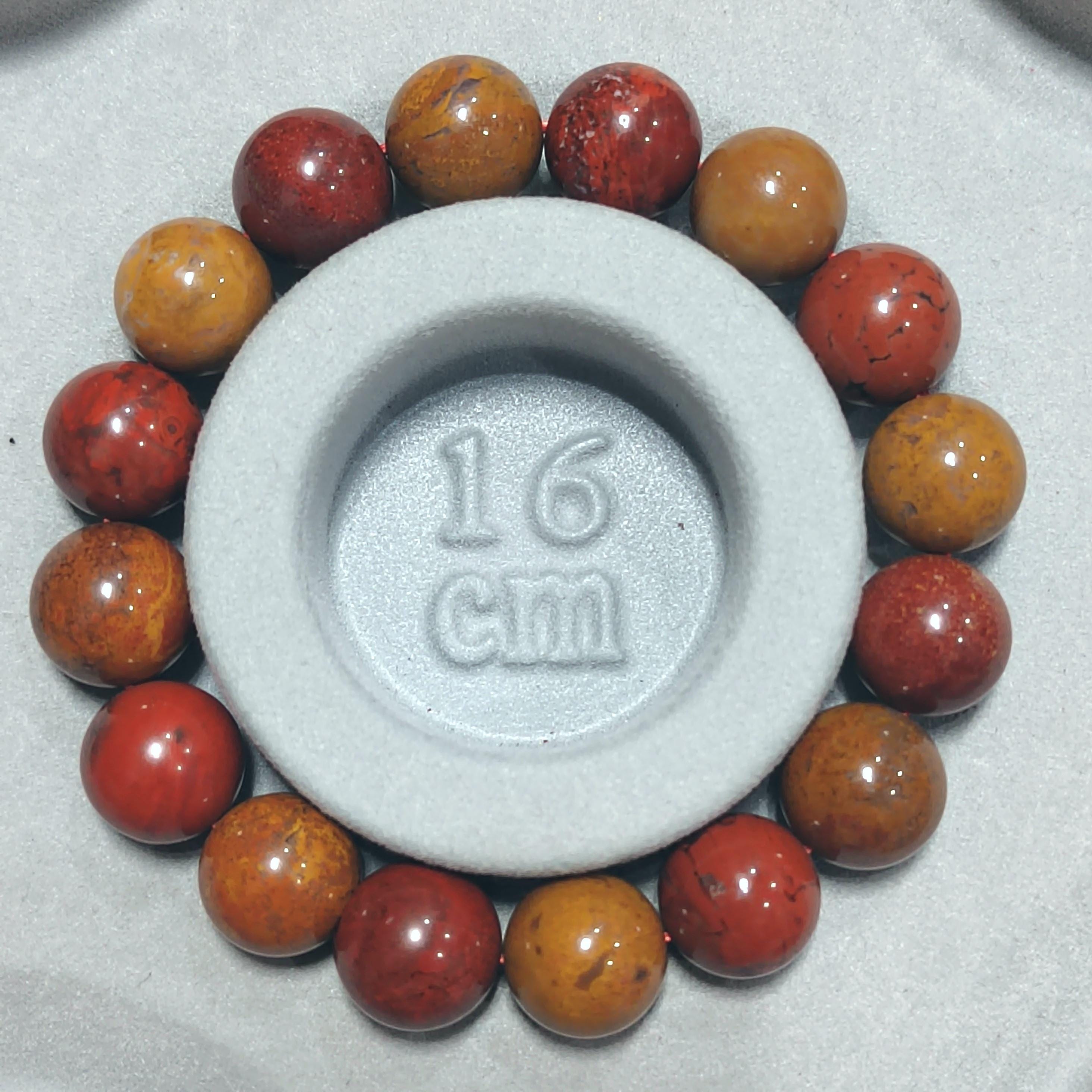 Certified A-Grade Natural Southern Yunna Zhaotong(昭通料） Nanhong Orange/Red Tone Natural Beauty Bead Bracelet SL384