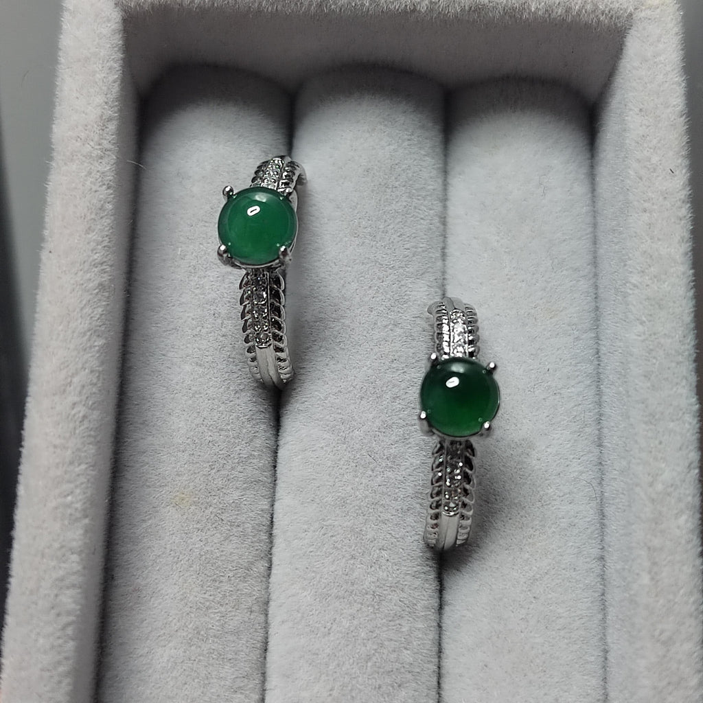 Certified A-Grade Natural Gemstone Untreated Guatemala Imperial Green Jadeite Simple Minimalist Design S925 Ring SL245X4 - SL Precious