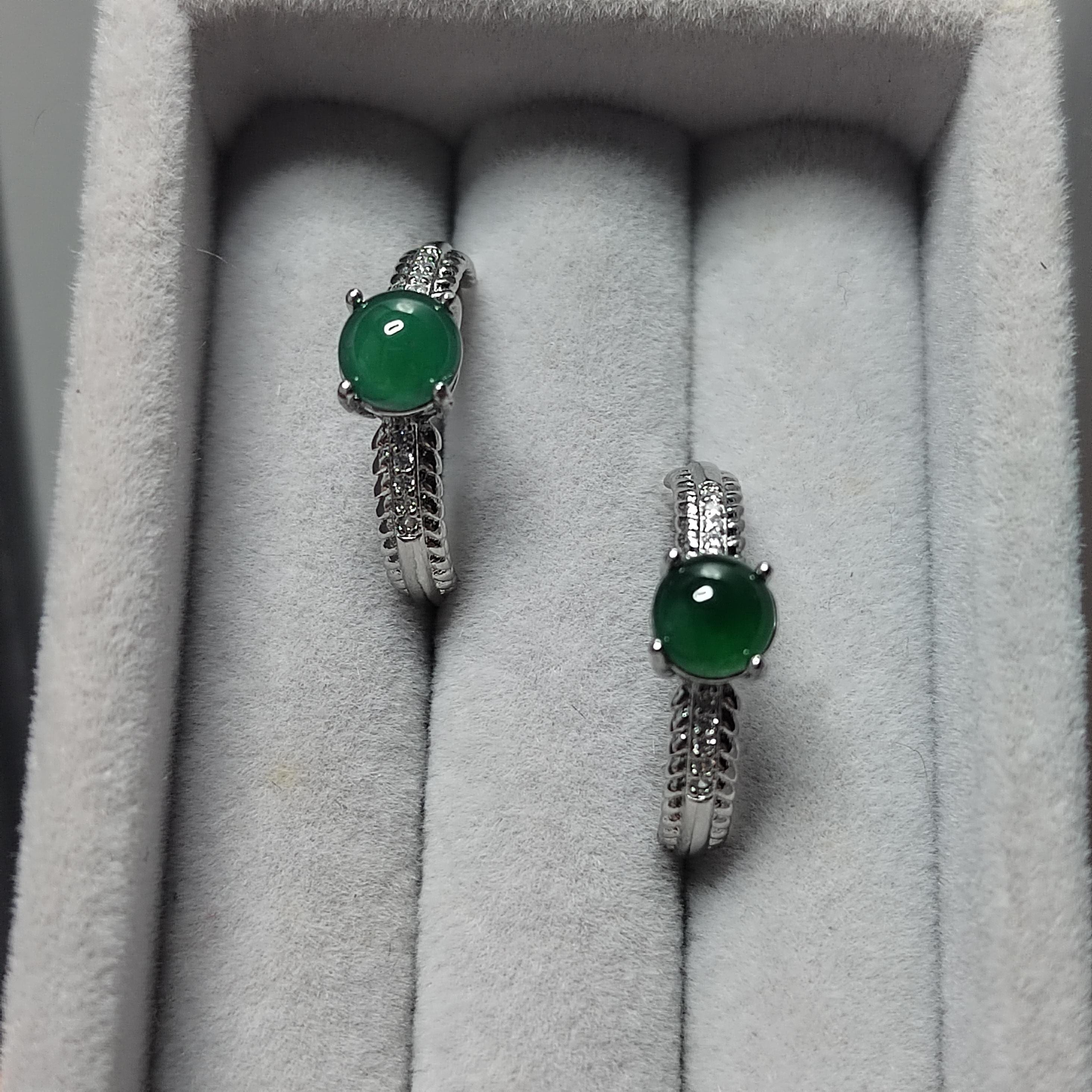 Certified A-Grade Natural Gemstone Untreated Guatemala Imperial Green Jadeite Simple Minimalist Design S925 Ring SL245X4 - SL Precious