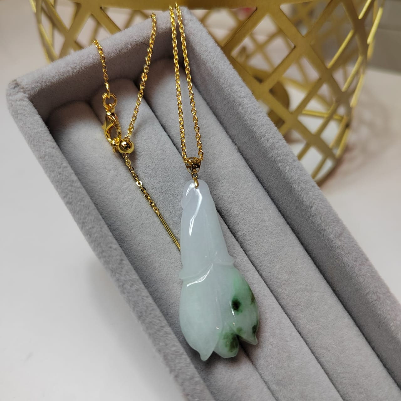 Luxurious A-Grade Gemstone Jadeite Pendant in Yellow Gold Setting for Special Occasions SL8013 - SL Precious