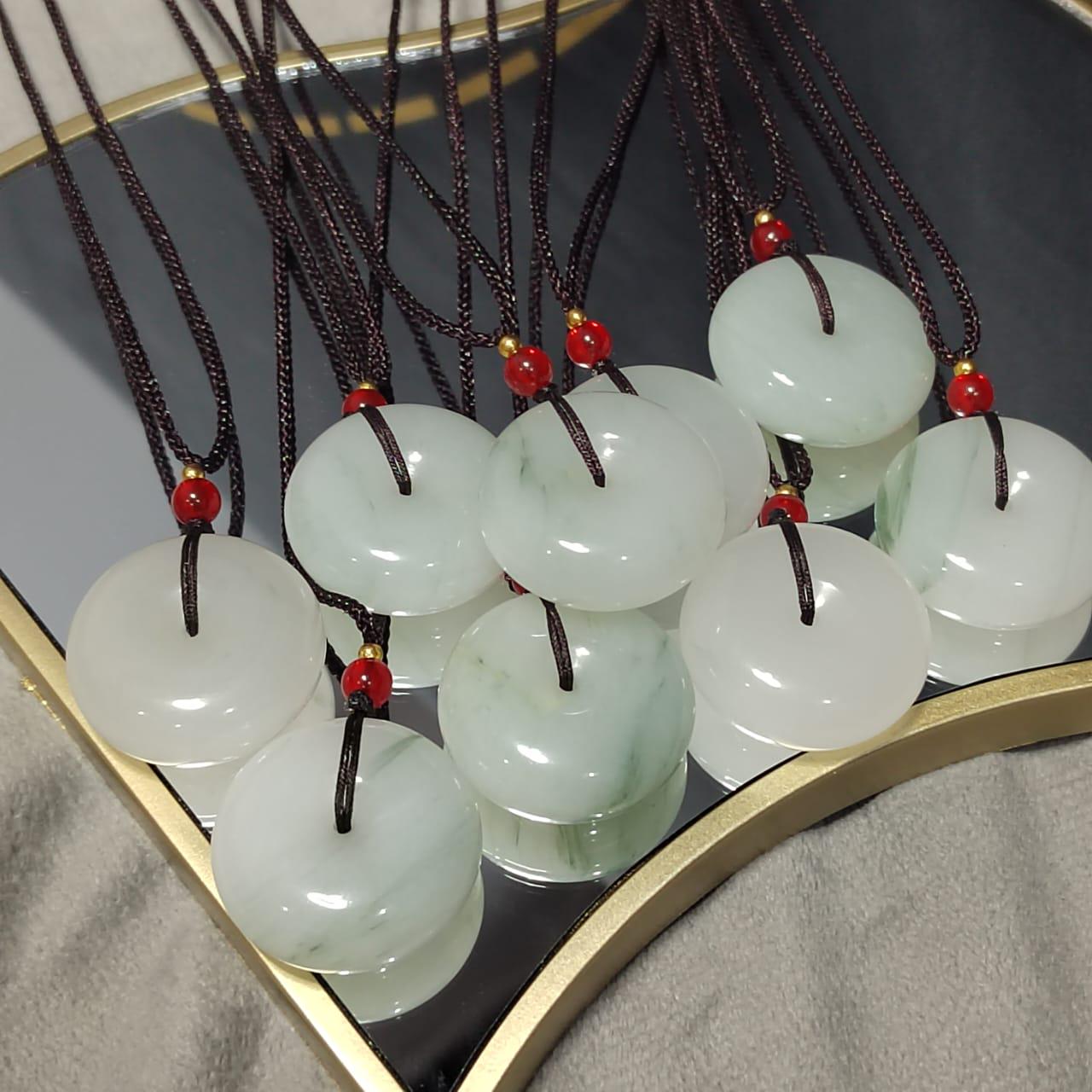 Green Aventurine Donut Pendant Necklace - Luxury Gemstone Prosperity Jewelry, Limited Gift Edition SL Precious