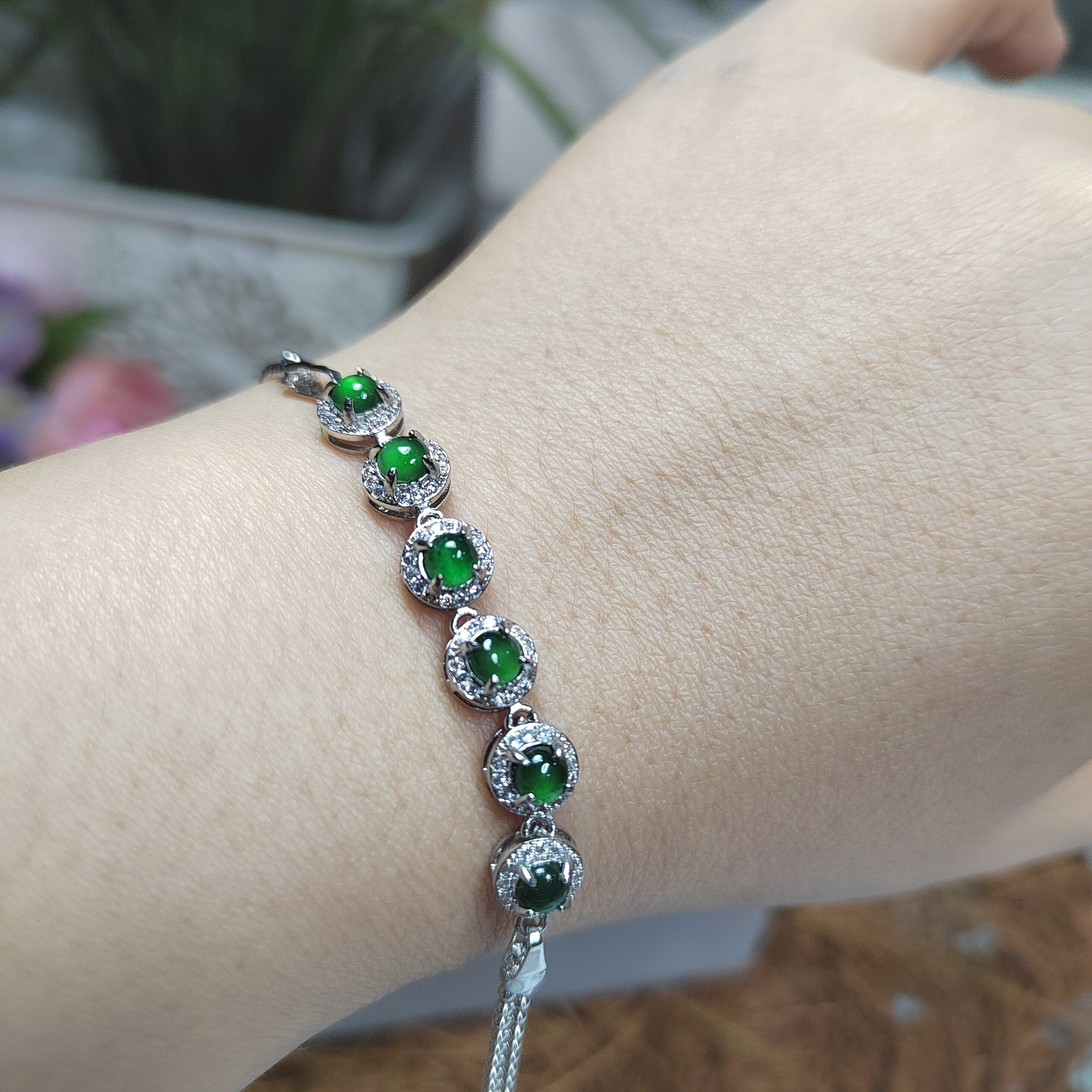 Certified Imperial Green Jadeite Bracelet from Guatemala | S925 Silver with FREE Matching Ring | Minimalist Luxury Design | SL080 - SL Precious