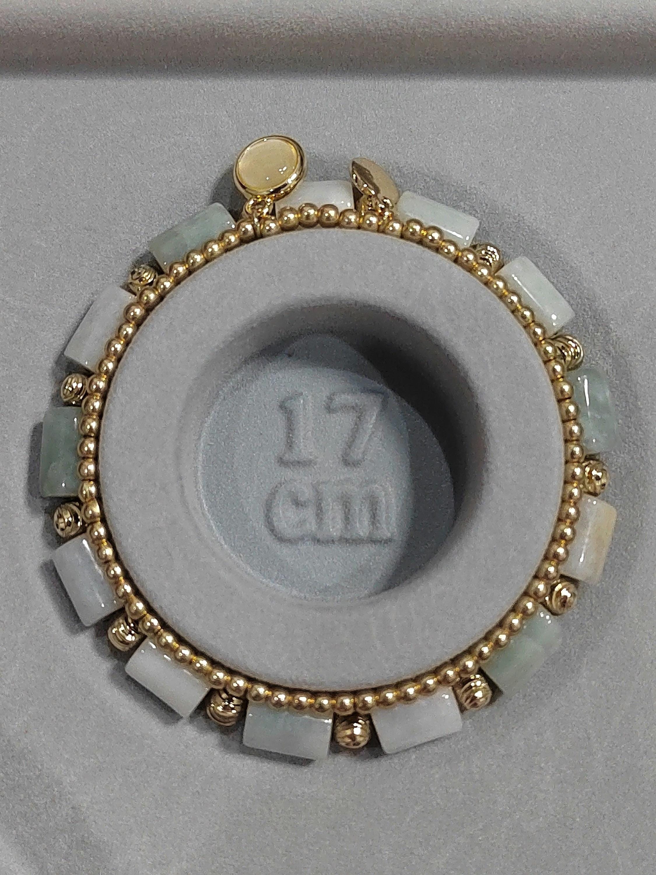 Burmese Natural Untreated Cylinder Beads Jadeite With Gold Plated Bead Bracelet Double Layer Fashion SL161