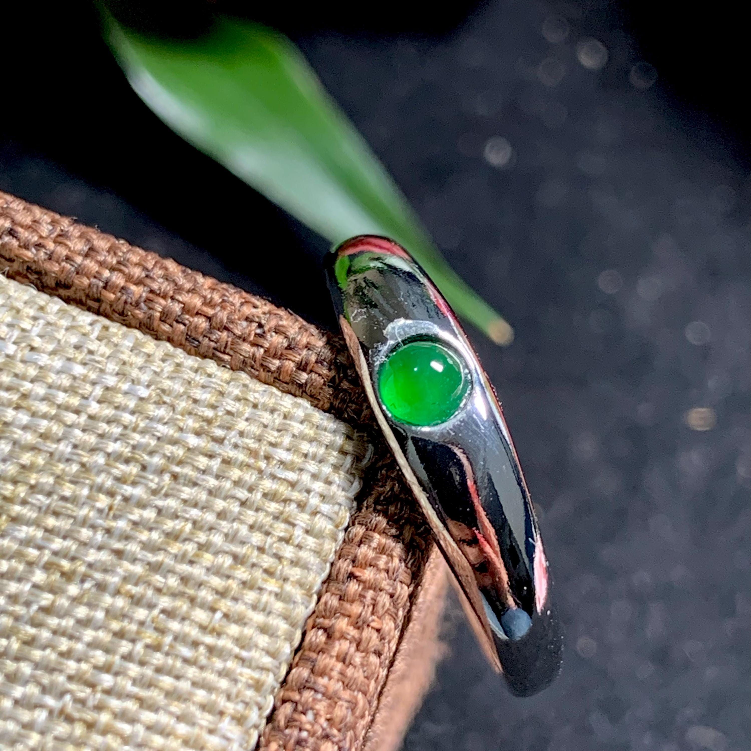 Certified A-Grade Natural Untreated Guatemala Imperial Green Minimalist Round Jadeite S925 Sterling Silver Ring SL246X5 - SL Precious