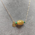Certified Natural Untreated Burmese Icy Yellow Barrel Pendant Bead With 14k Gold Fill Necklace Jadeite SL366 SL Precious