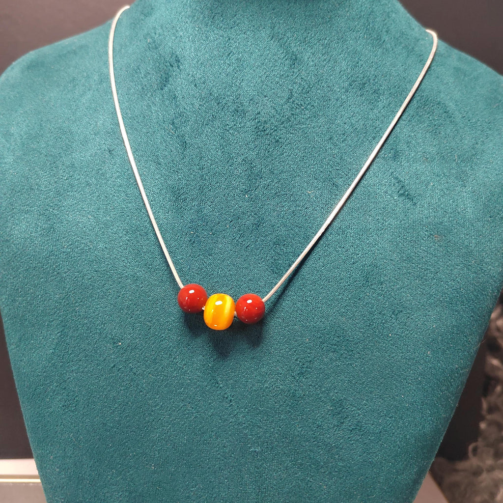 Natural Barrel Russian Beeswax Amber & China Ox Blood Nanhong Agate Round Beads Minimalist Jewelry SL331 - SL Precious