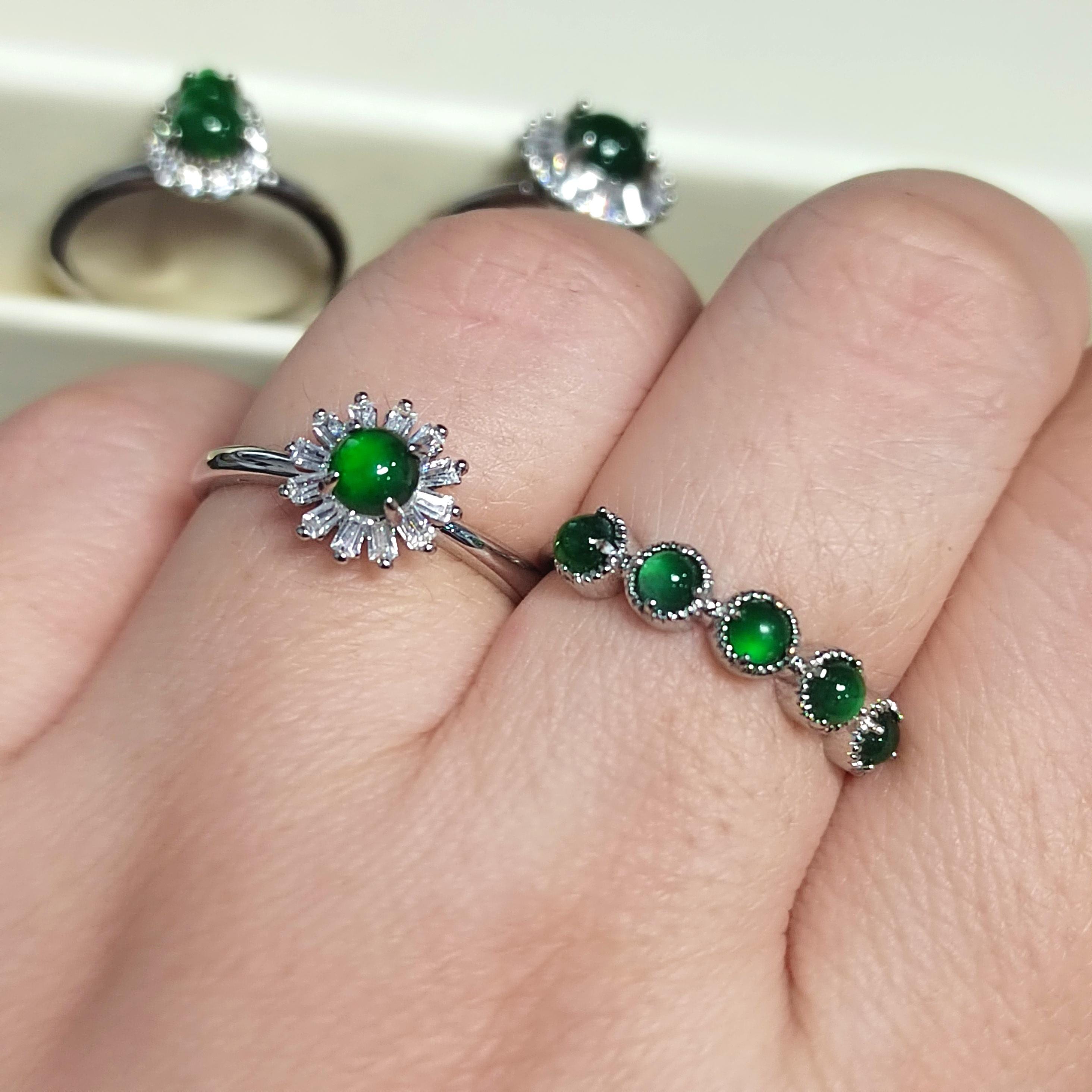 Certified 4 Difference Guatemala Natural Untreated Imperial Green Minimalist Rings Best Gift For Her| Birthday Gift| Mother Gift SL347