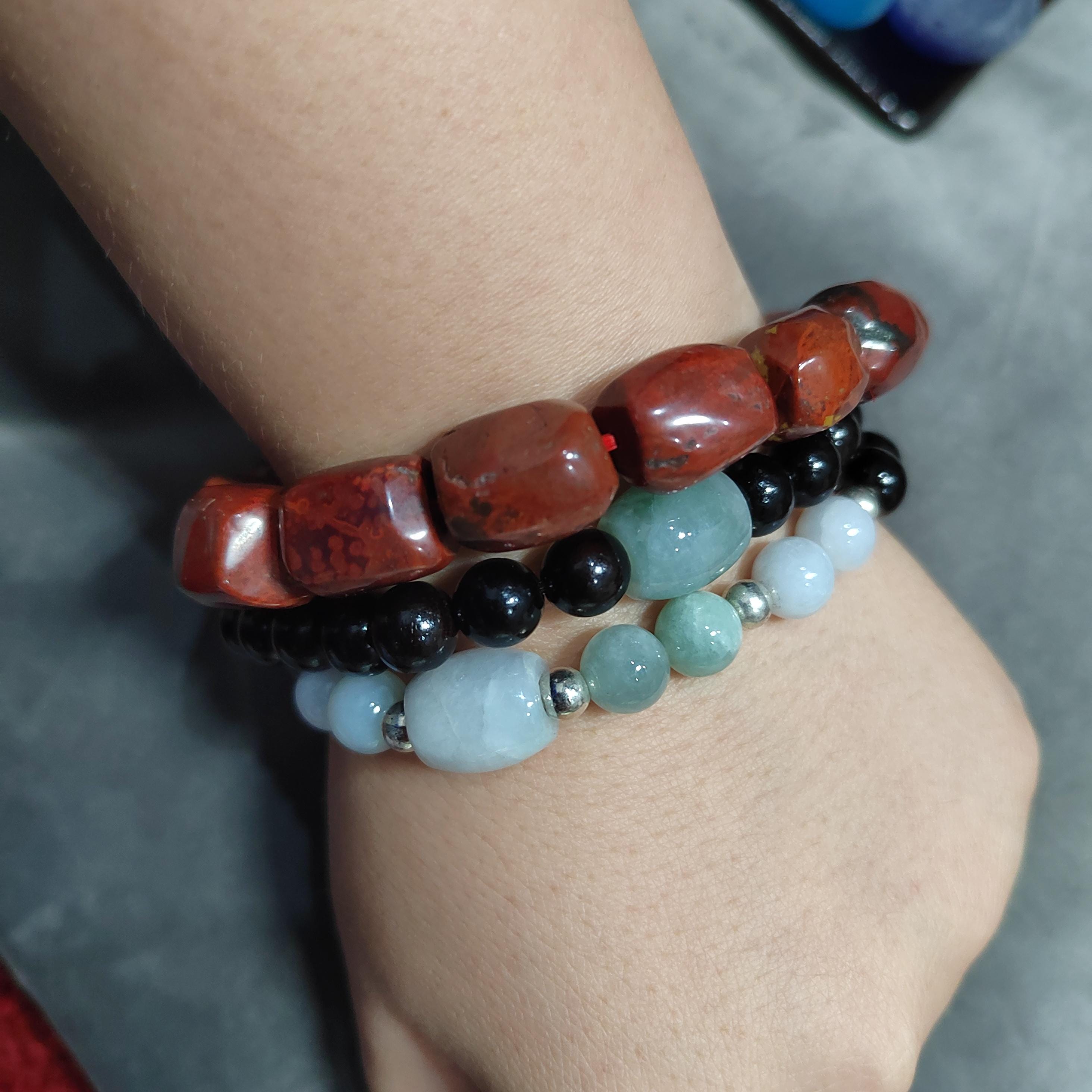 Certified Liangshan Nanhong Agate Bracelet: Flame Pattern, Iron Skin, Untreated SL382