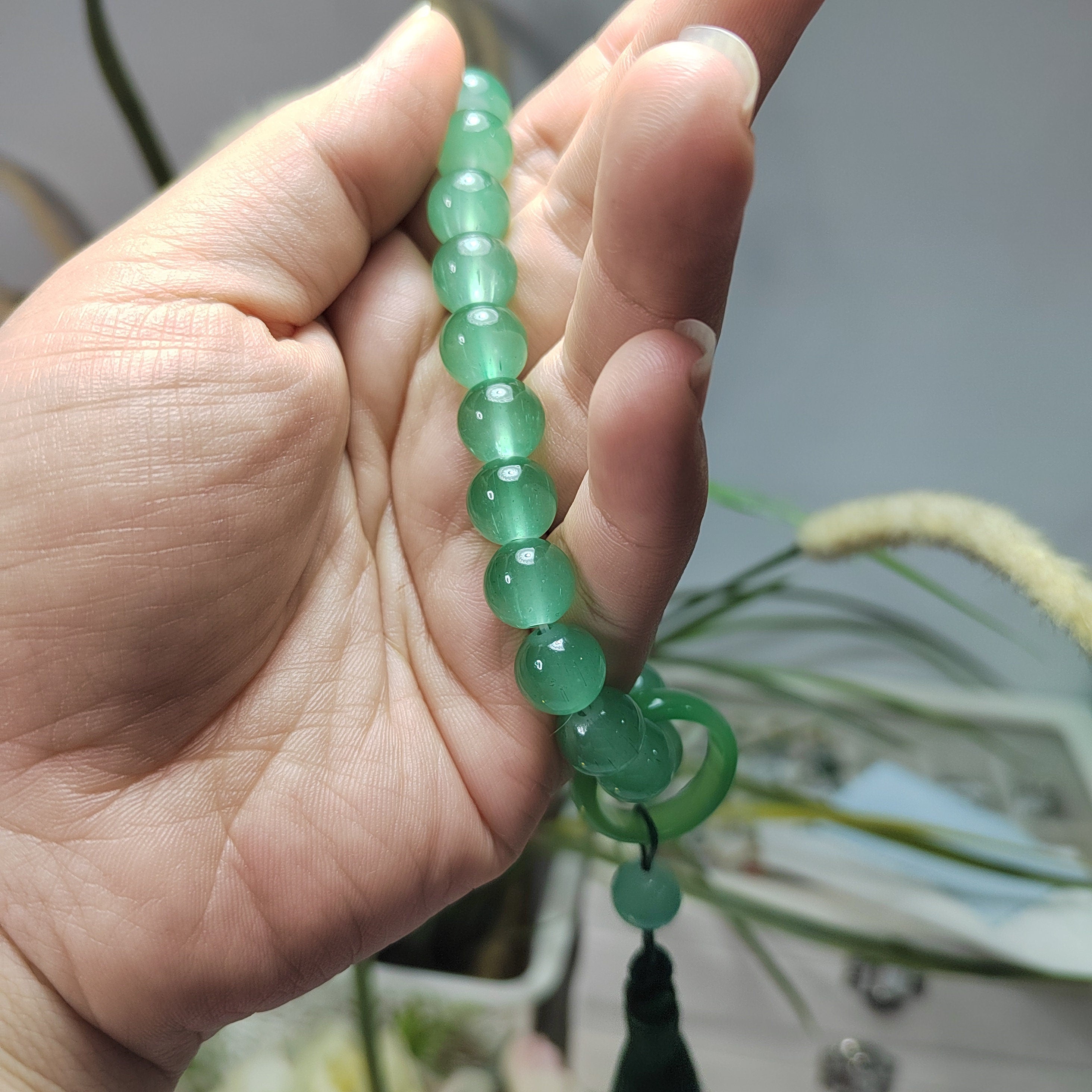 Natural Chalcedony Green Prayer, Calming Beads Bracelet SL106 - SL Precious