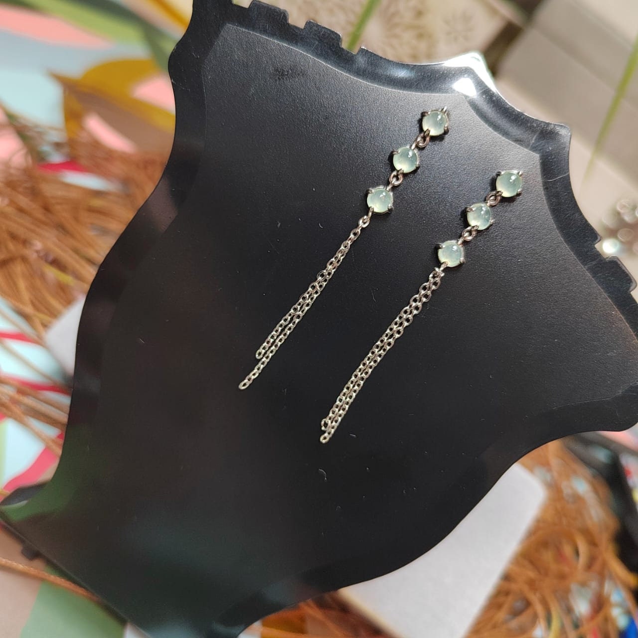 Luxurious Icy White Jadeite Earrings with S925 Silver - A-Grade Quality Certified and Untreated SL048 - SL Precious