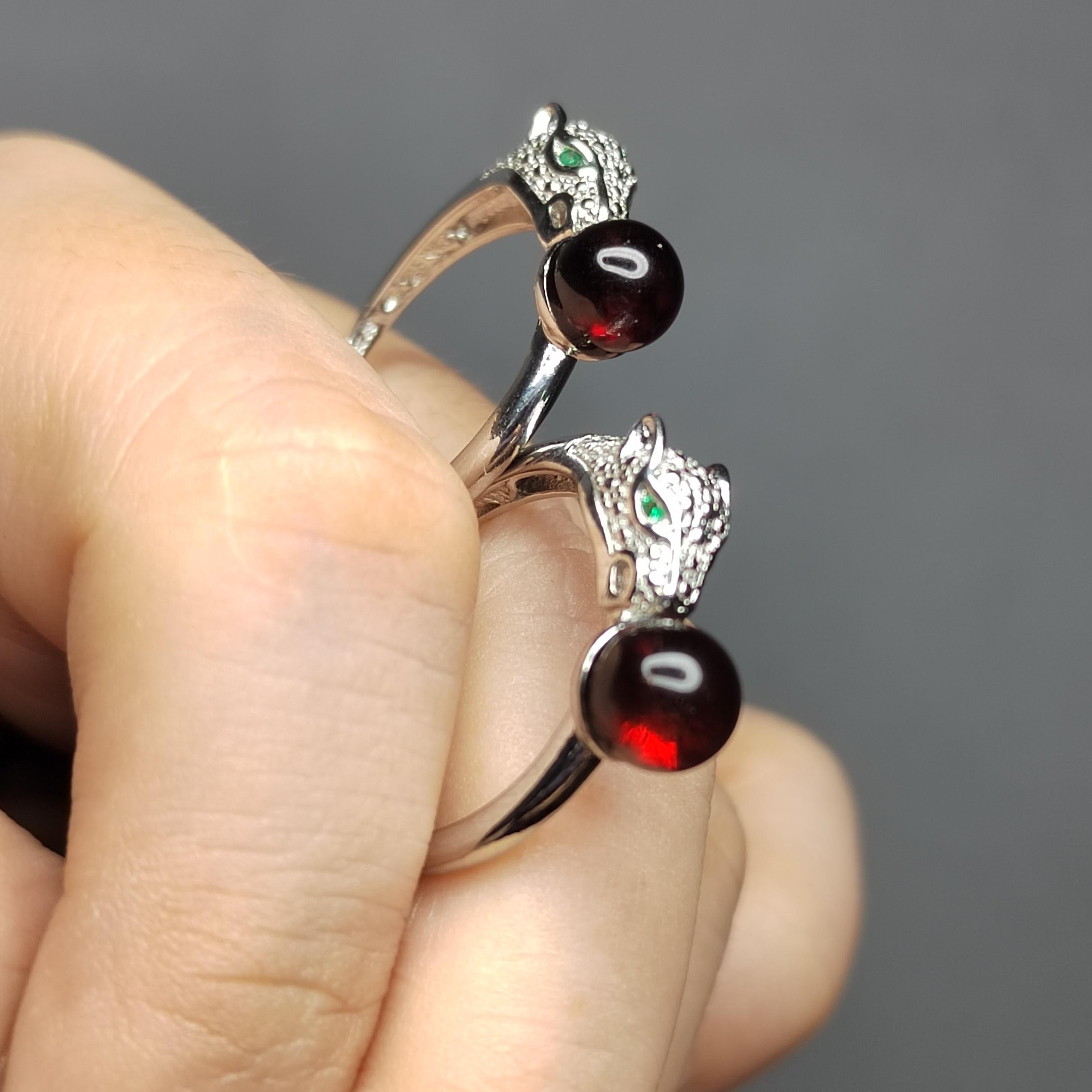 Natural Burmese Blood Amber Leopard Zirconia Beautiful Design Adjustable Unisex Ring SL115 - SL Precious