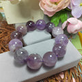 Large 18.5–19.5mm Natural Purple Lavender Amethyst Quartz Beads Bracelet, Statement Gemstone Jewelry SL107 - SL Precious