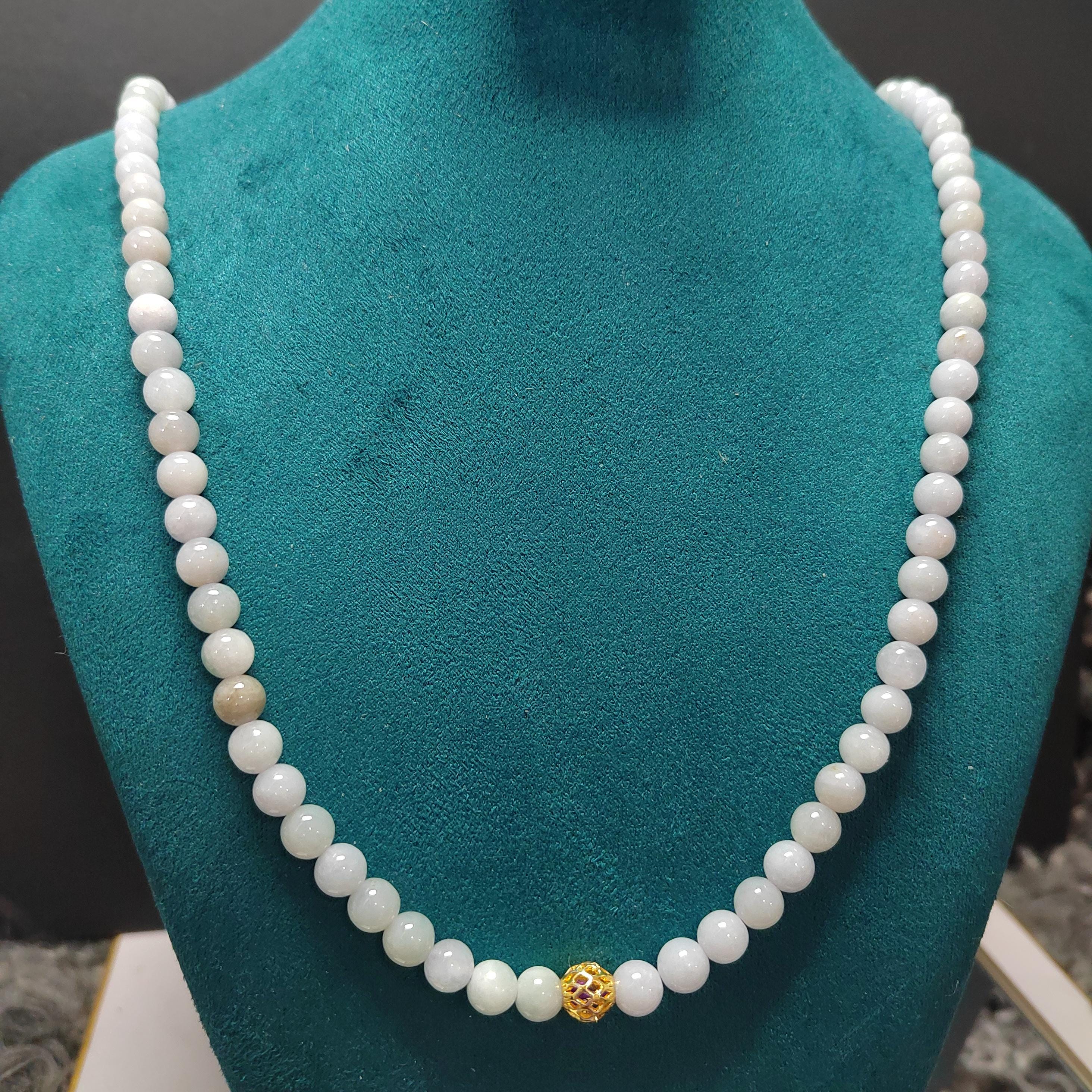 Certified Elegant A-Grade Natural Untreated Burmese Purple Icy Jadeite Bead Bracelet - Minimalist Design SL336 - SL Precious